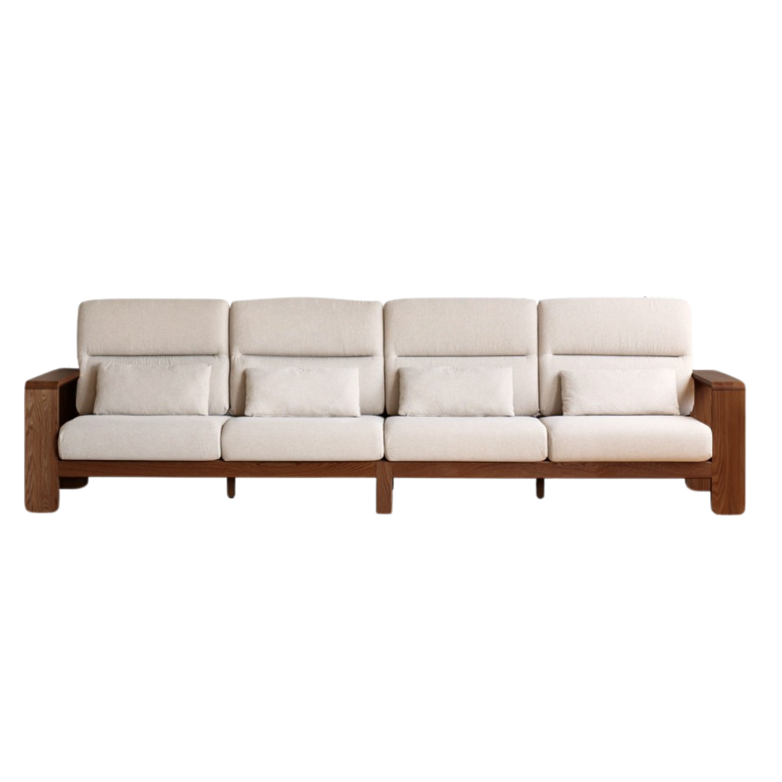 Oak Solid Wood Modern Log Style Corner Fabric Sofa