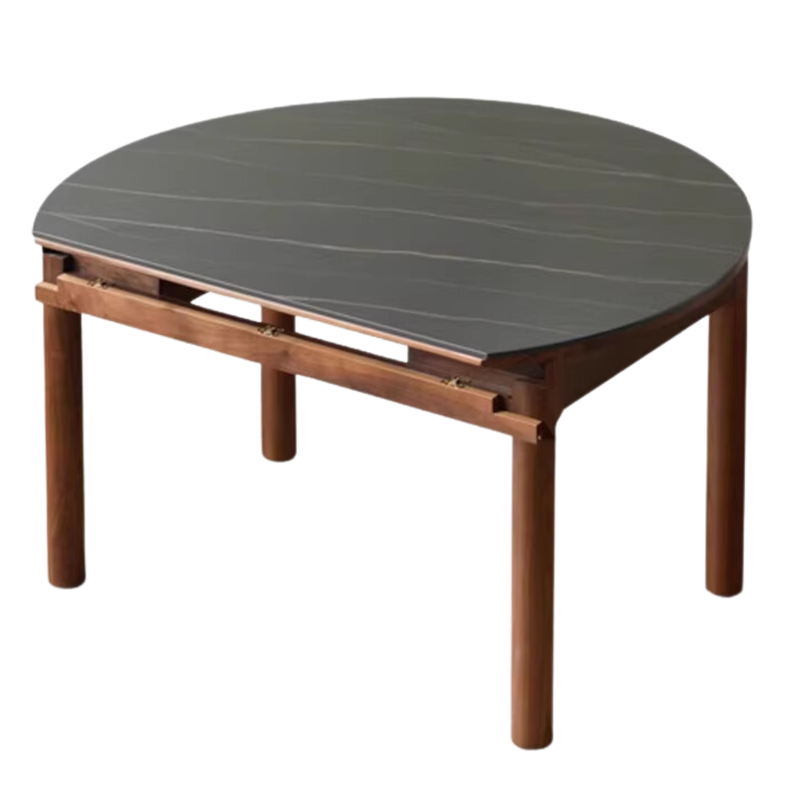 Black Walnut Solid Wood Folding Round Dining Table