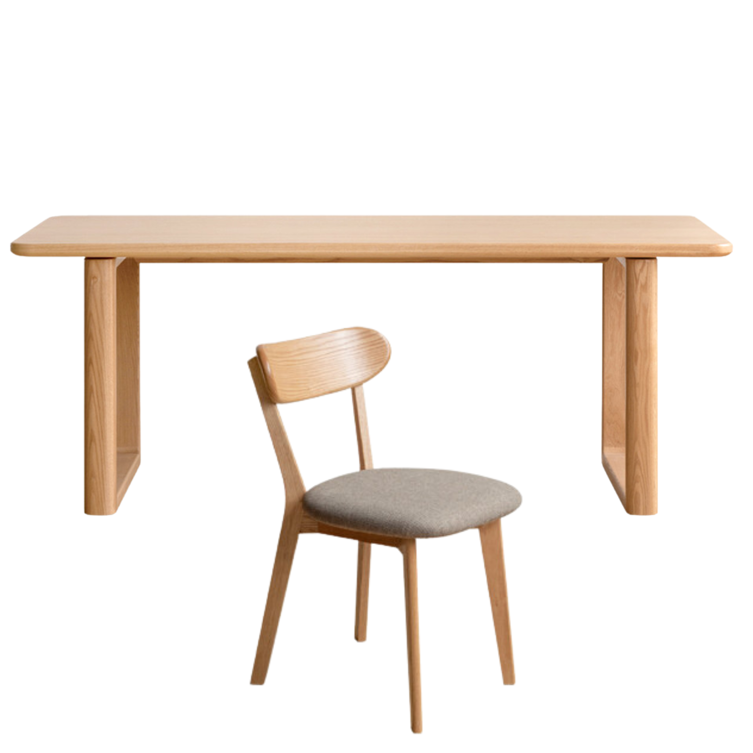 Oak solid wood large plate dining  table-