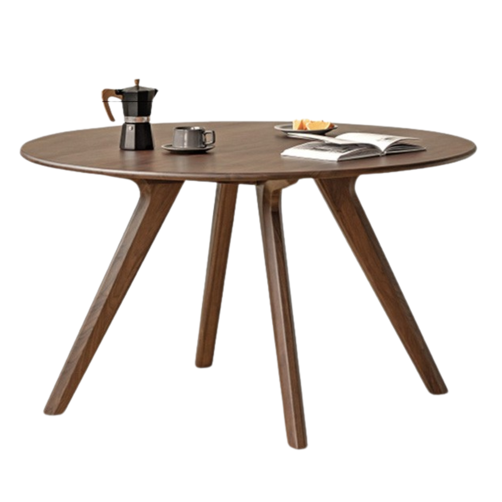 Black walnut solid wood retro round dining table