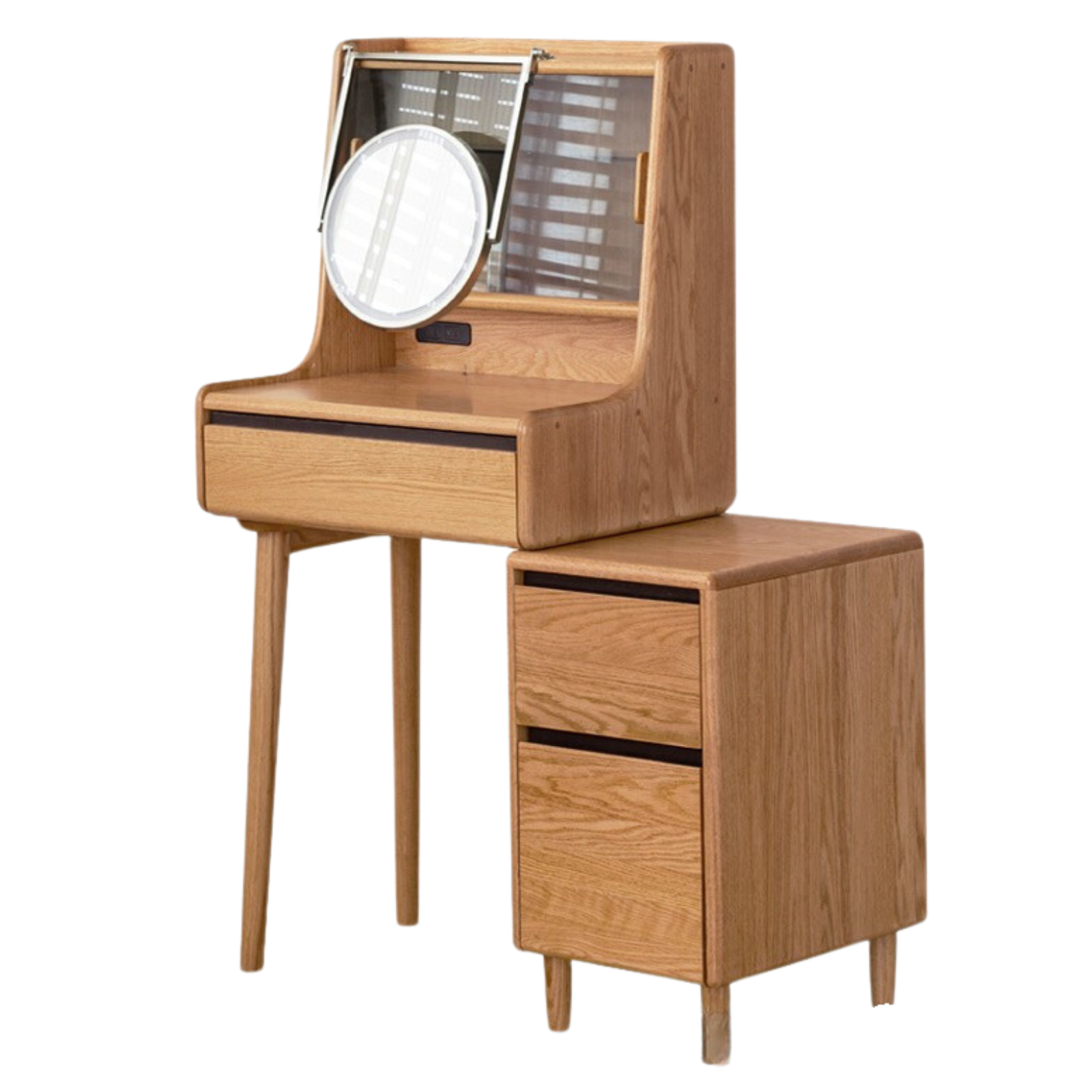 Oak Solid Wood Dressing Table with Shelf