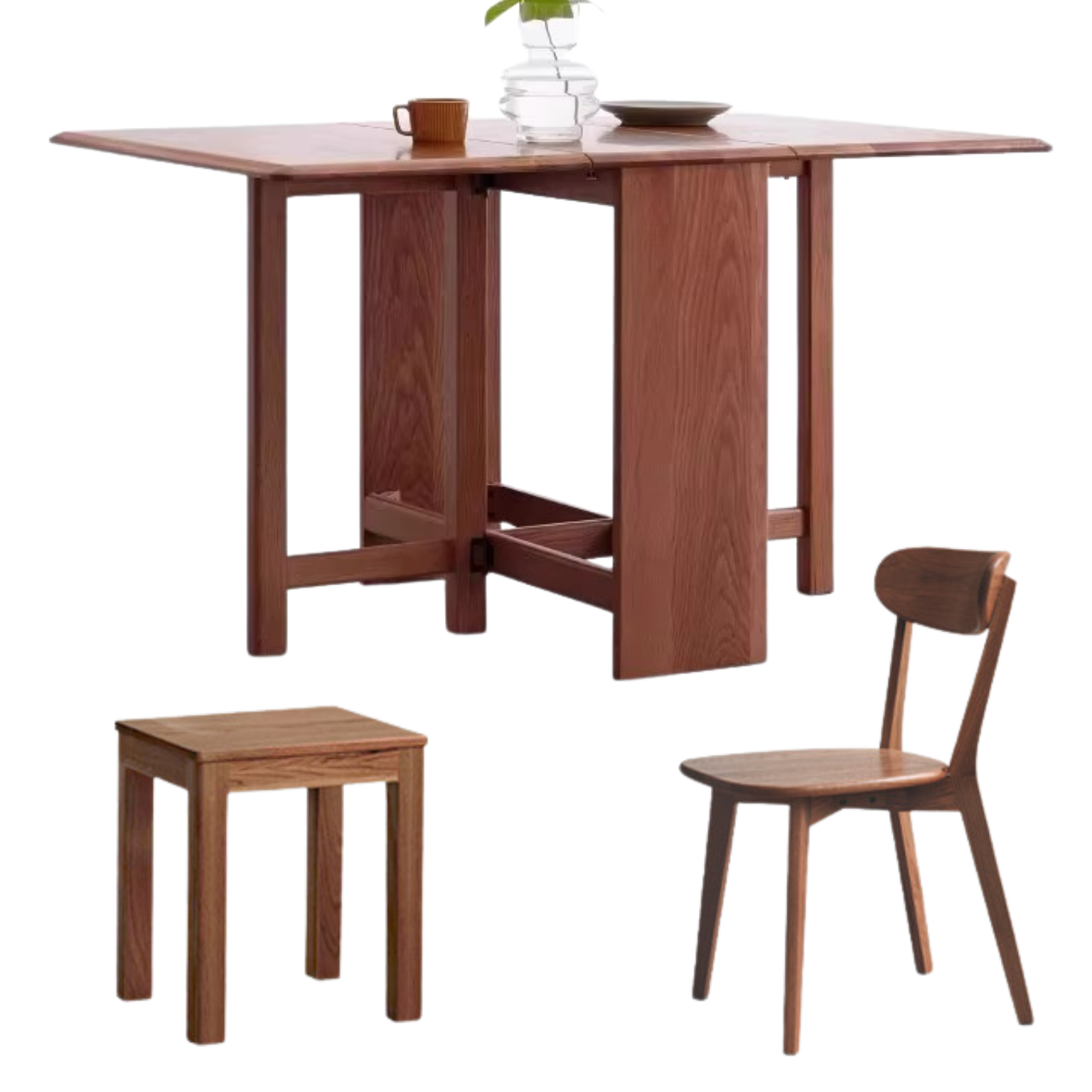 Oak Solid Wood Folding Dining Table