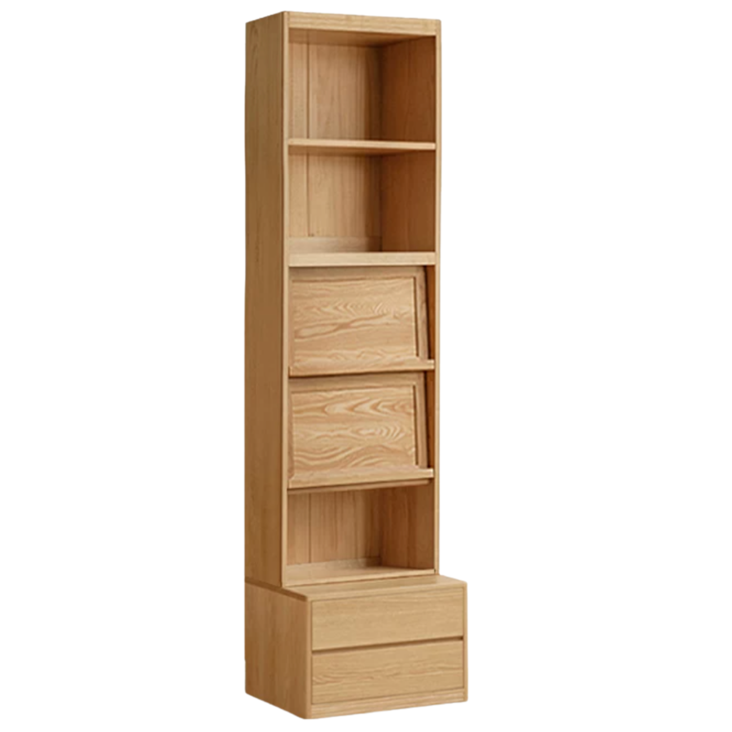 Ash, Oak Solid Wood Modern Combination Bookcase Integrated Card Seat