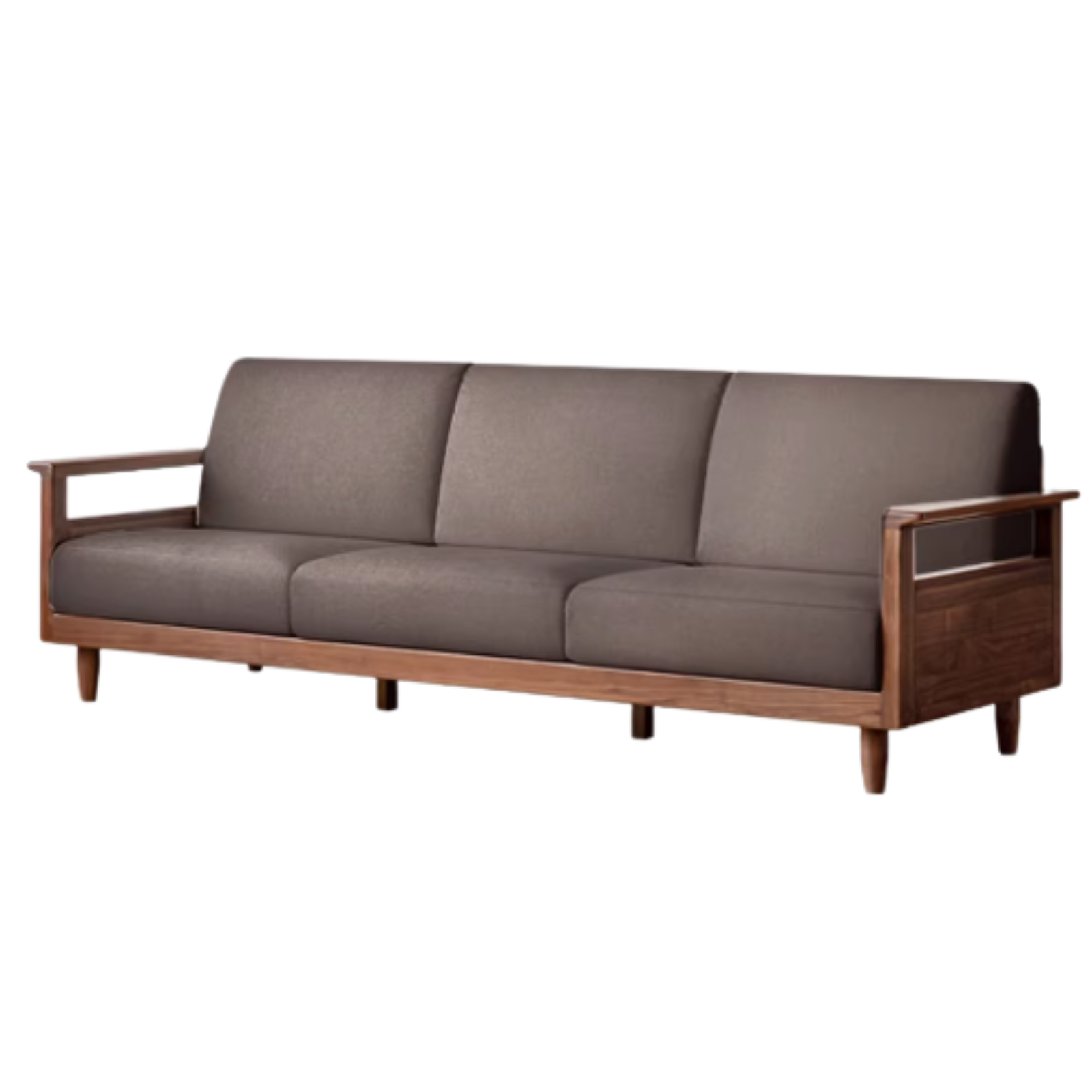 Black Walnut Solid Wood Modern Fabric Sofa