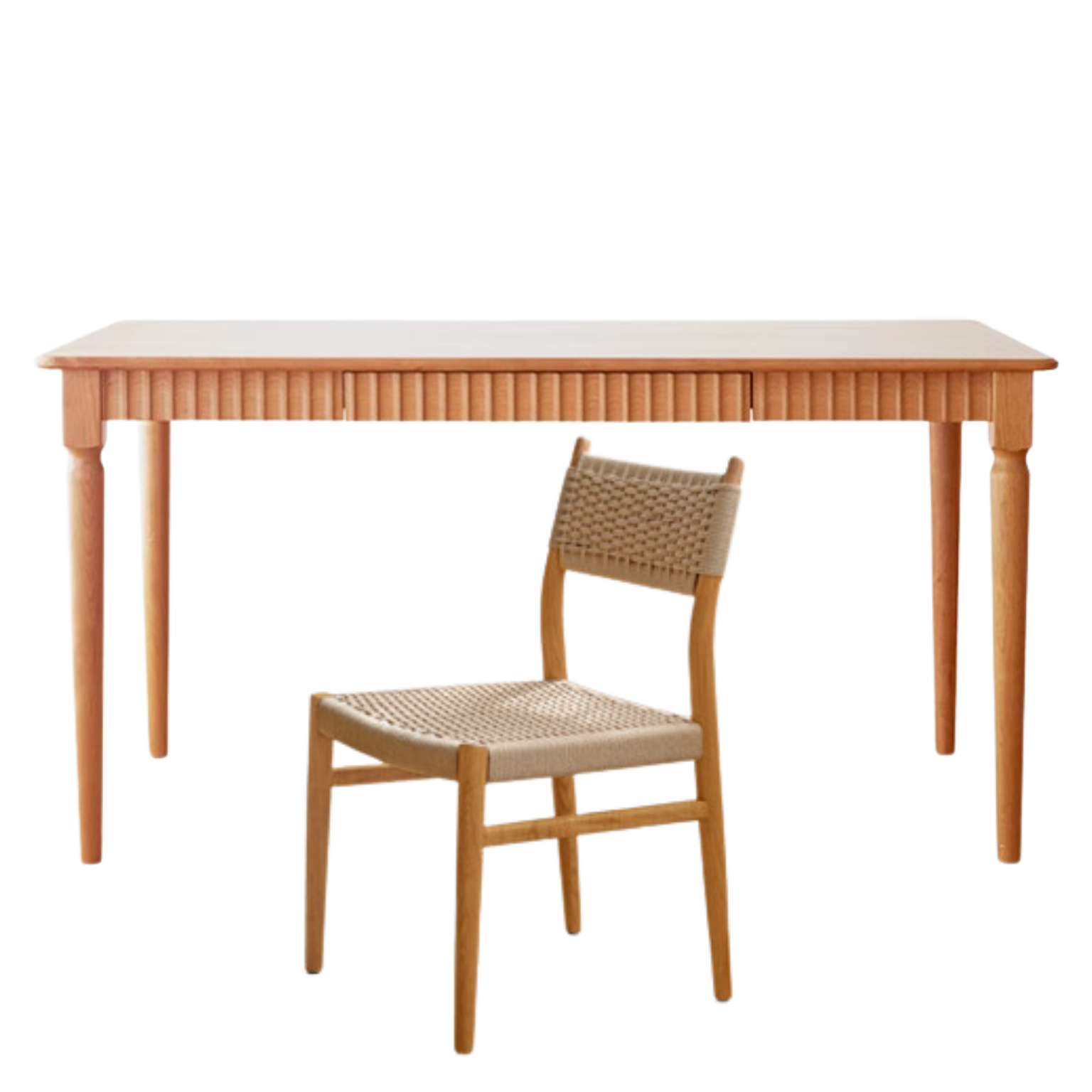 Cherry wood, light retro dining table,