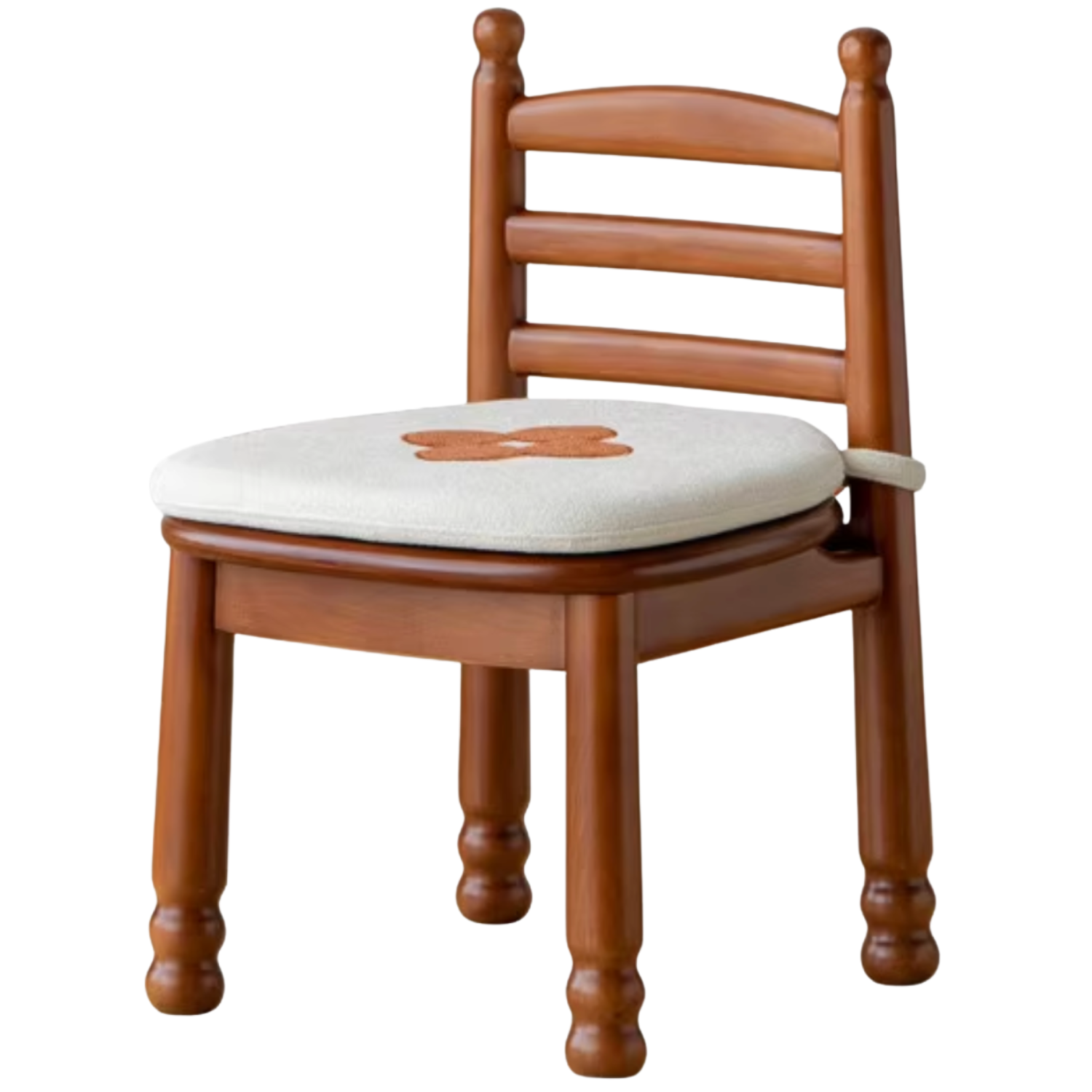 Beech Solid Wood Backrest Chair Medieval Style Soft Padded Chair