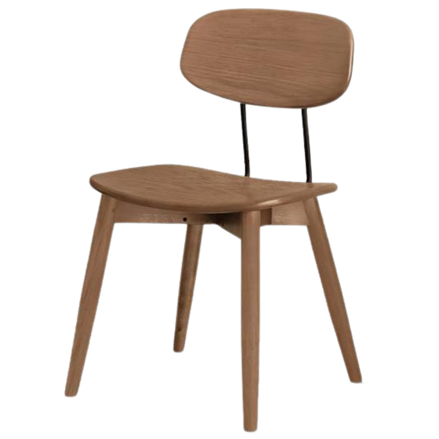 Set 2 pcs Black Walnut, Oak Solid Wood Italian Style Side Chair for Dining Room