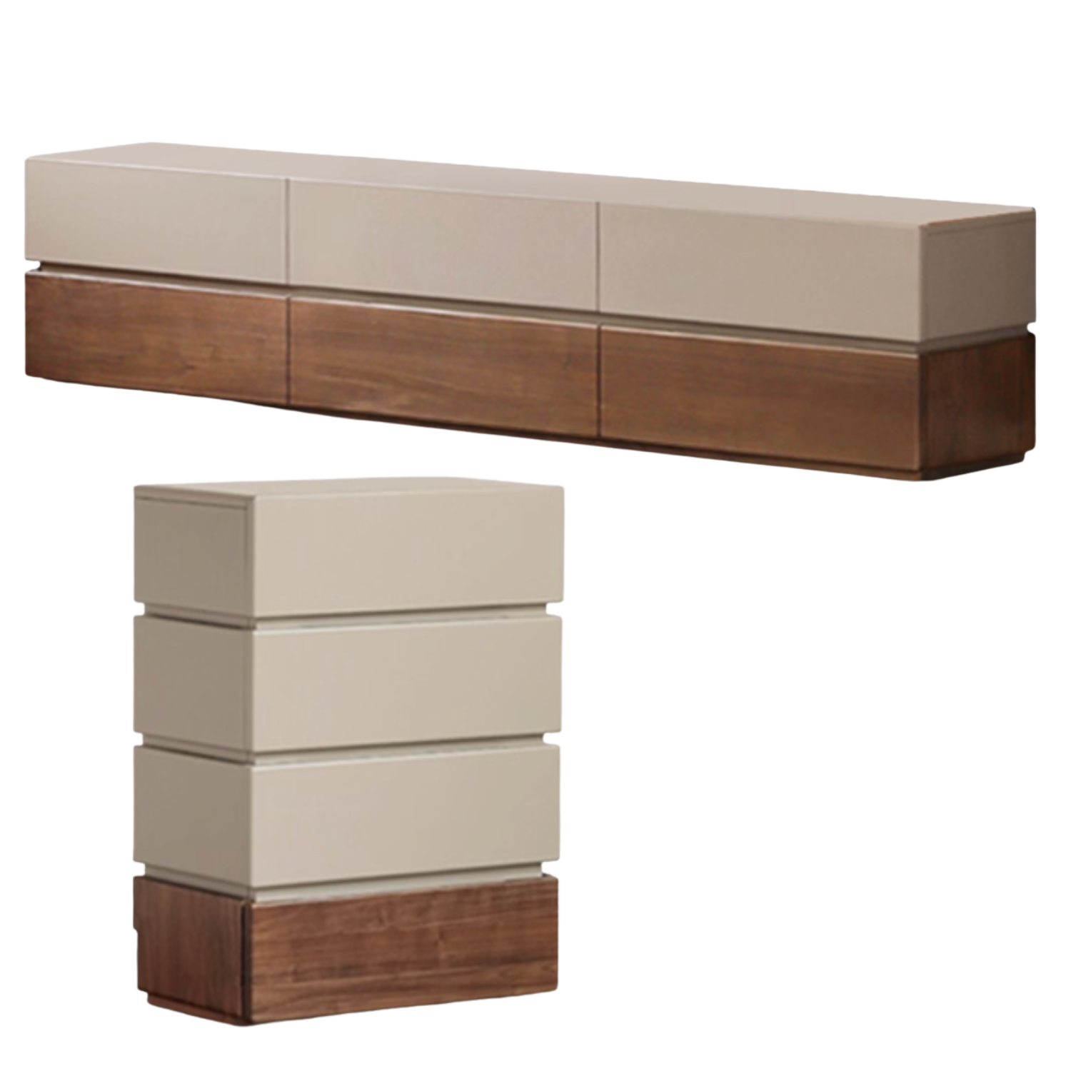 Black Walnut Solid Wood Italian Light Luxury Floor TV Cabinet.
