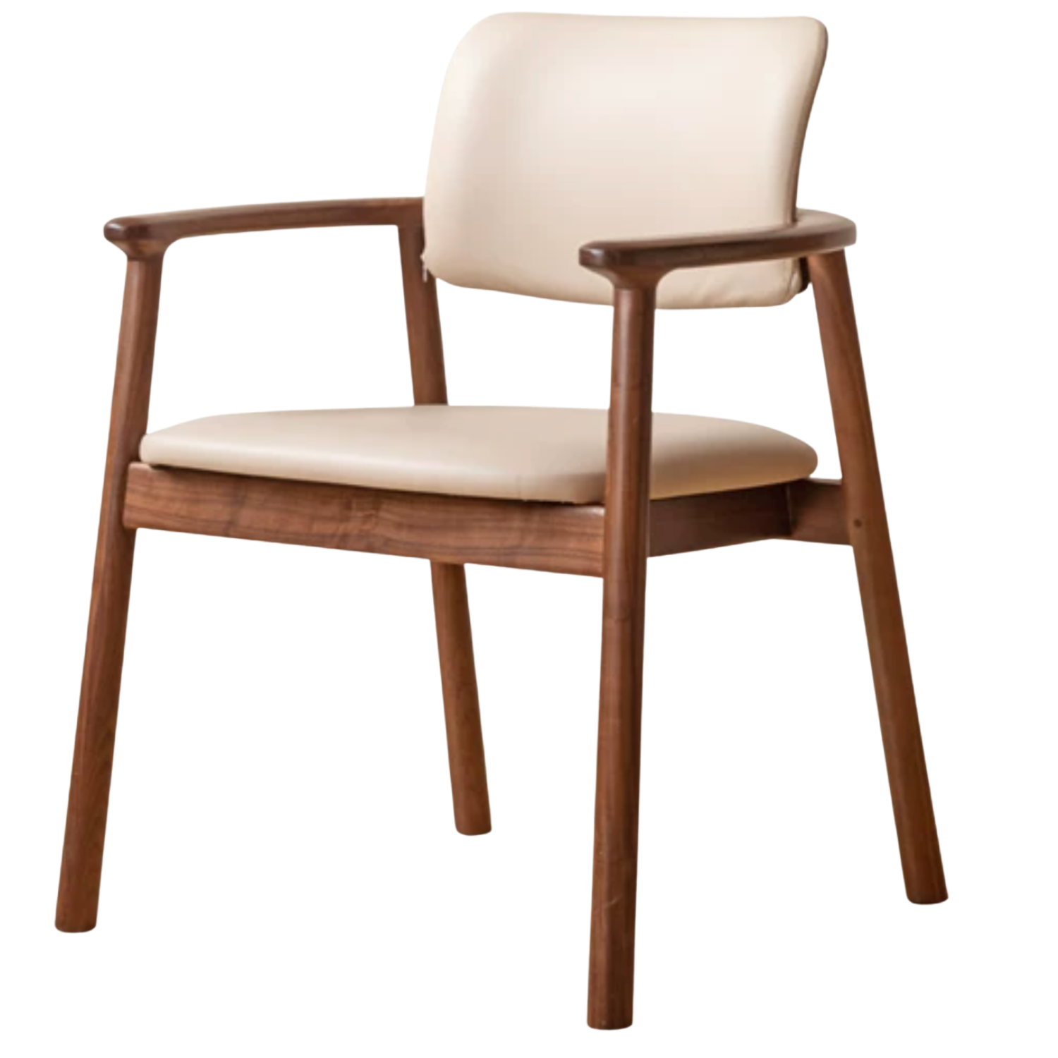 Black Walnut Solid Wood Dining Chair with Backrest