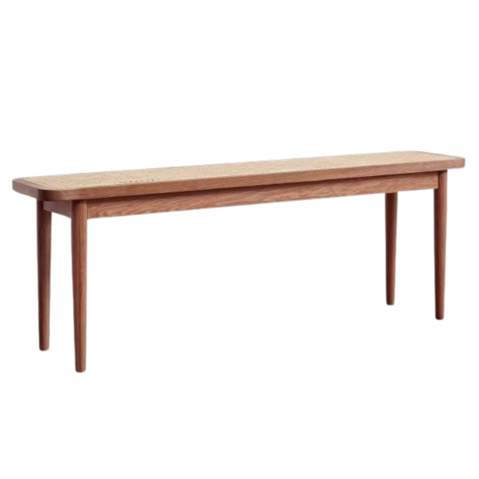 Oak Solid Wood Rattan Bench