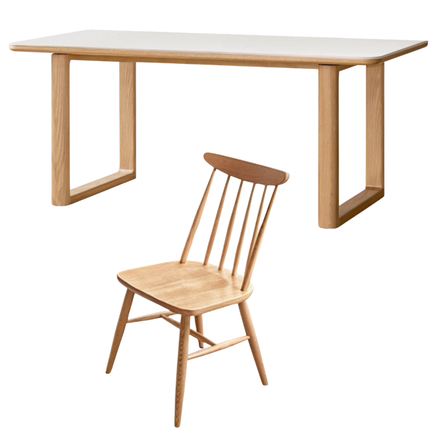 Ash, Oak Solid Wood Rock Board Dining Table