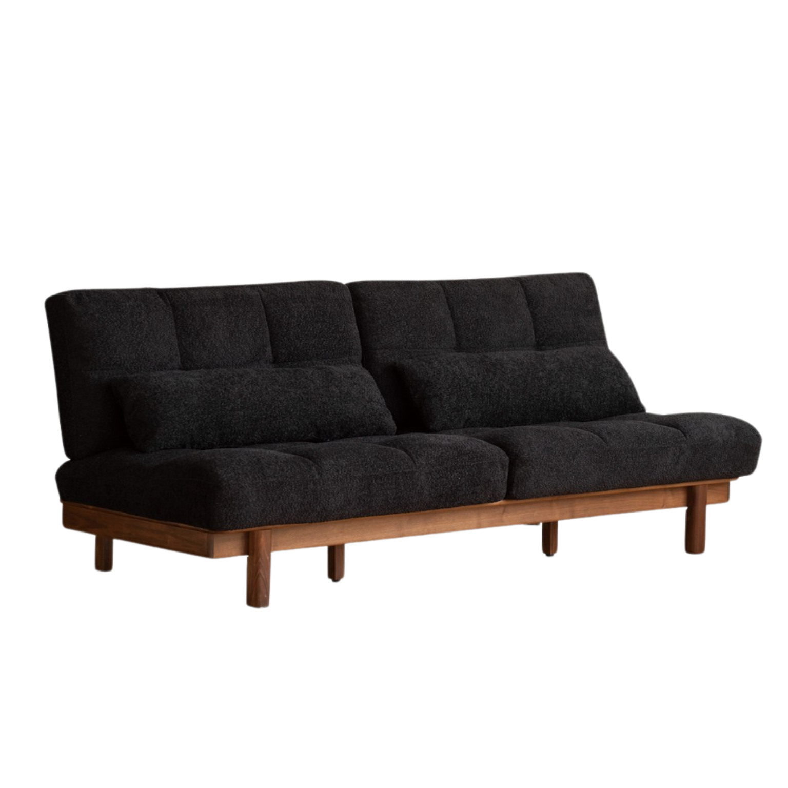 Black walnut solid wood modern straight sofa