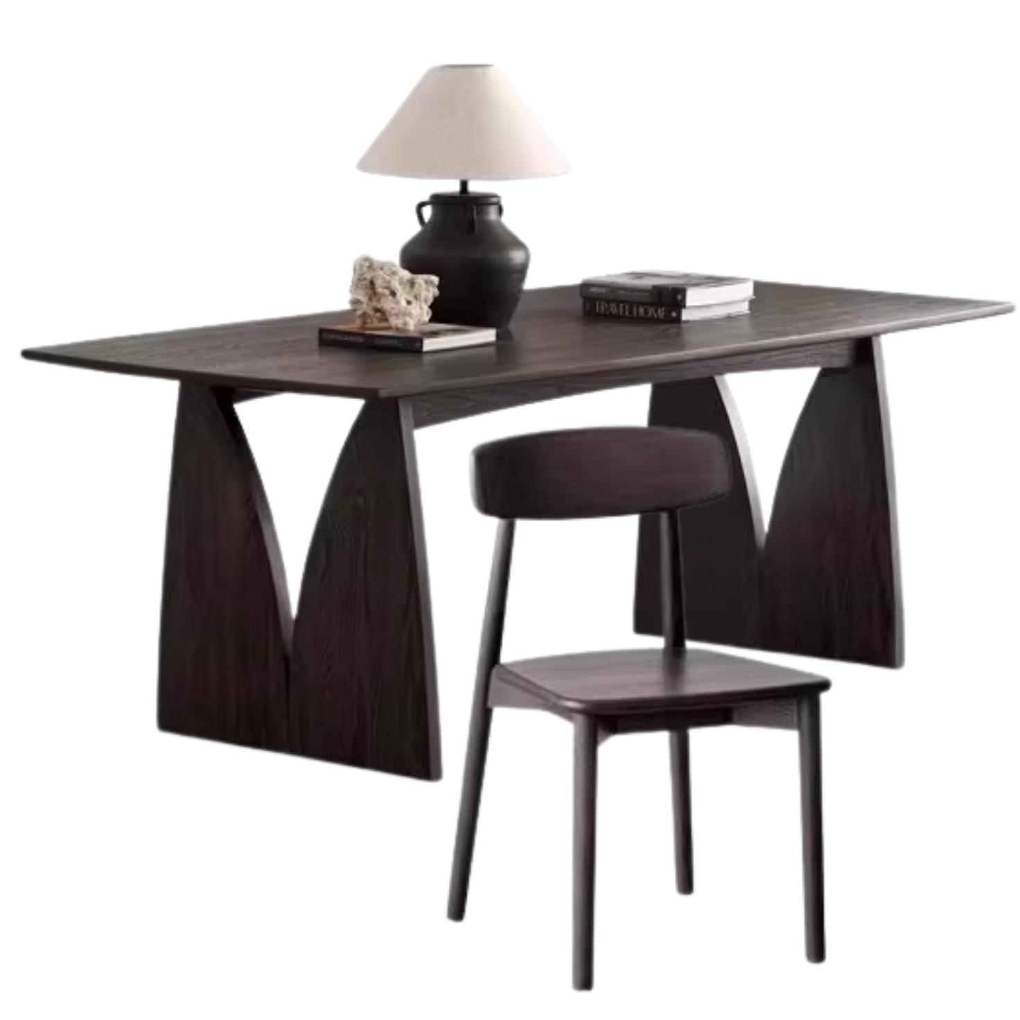 Oak Solid Wood  Edit Smoked Color Dining Table