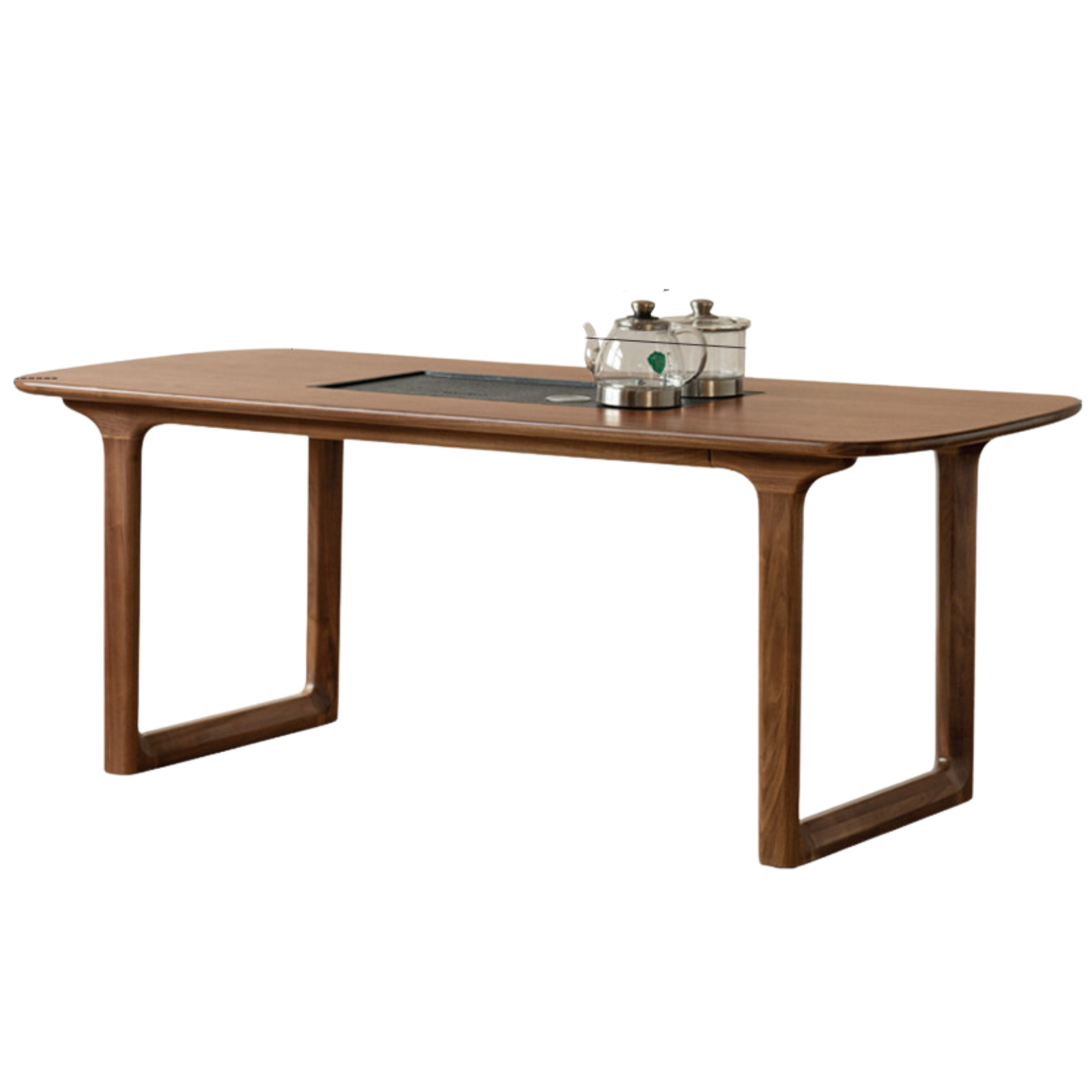 Black walnut solid wood tea table tea tray integrated,