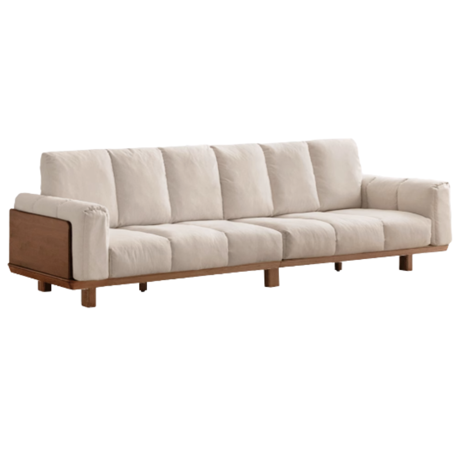 Black Walnut Solid Wood Leather Sofa