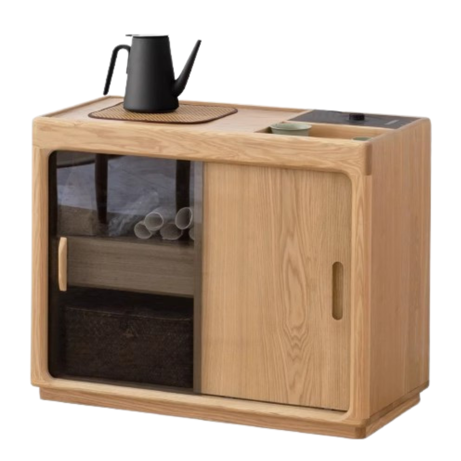 Oak, Ash Solid Wood Tea Maker Integrated Tea Table