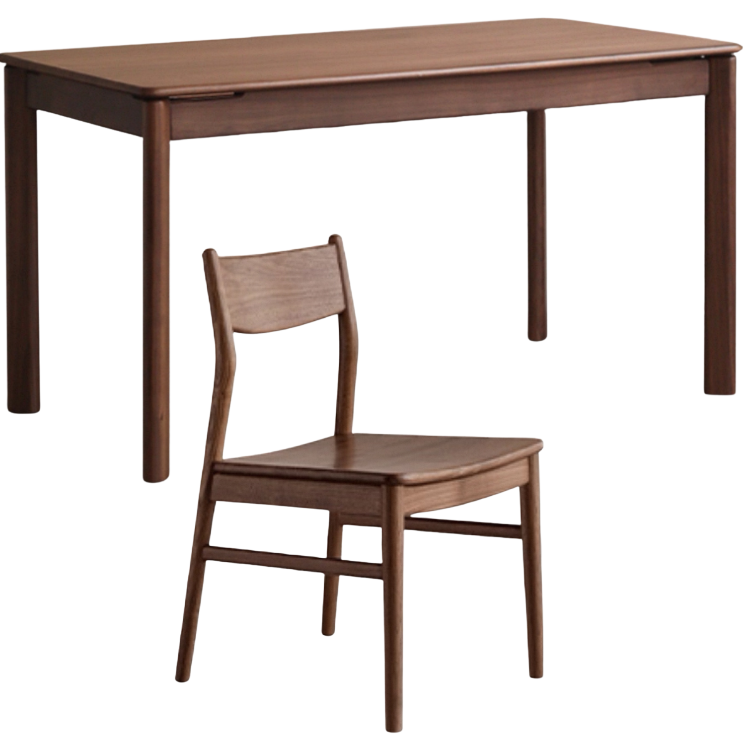 Black Walnut, Sandalwood, Ash Solid, Golden Pear Wood Modern Rectangular Table
