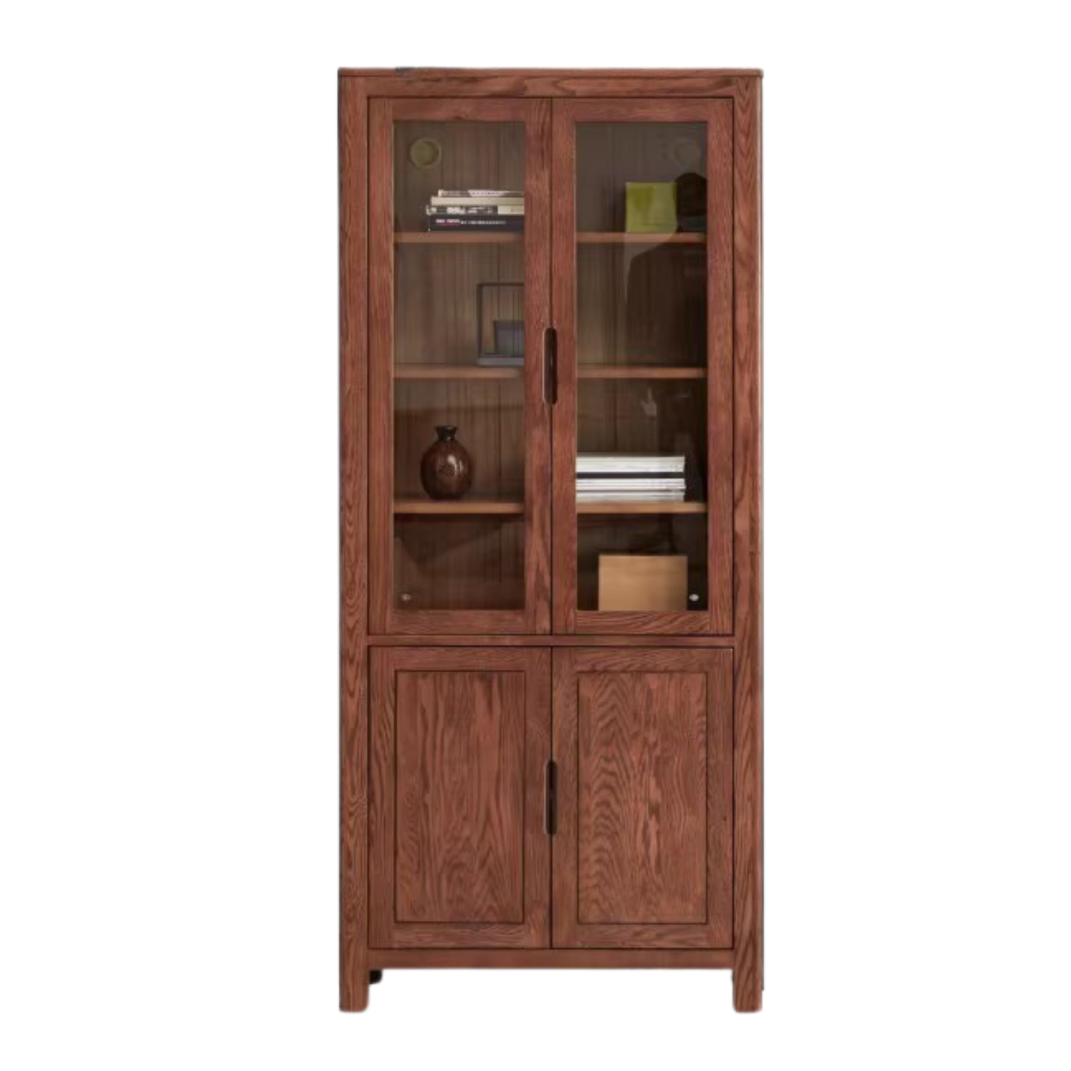 Oak solid wood Bookcase combination -
