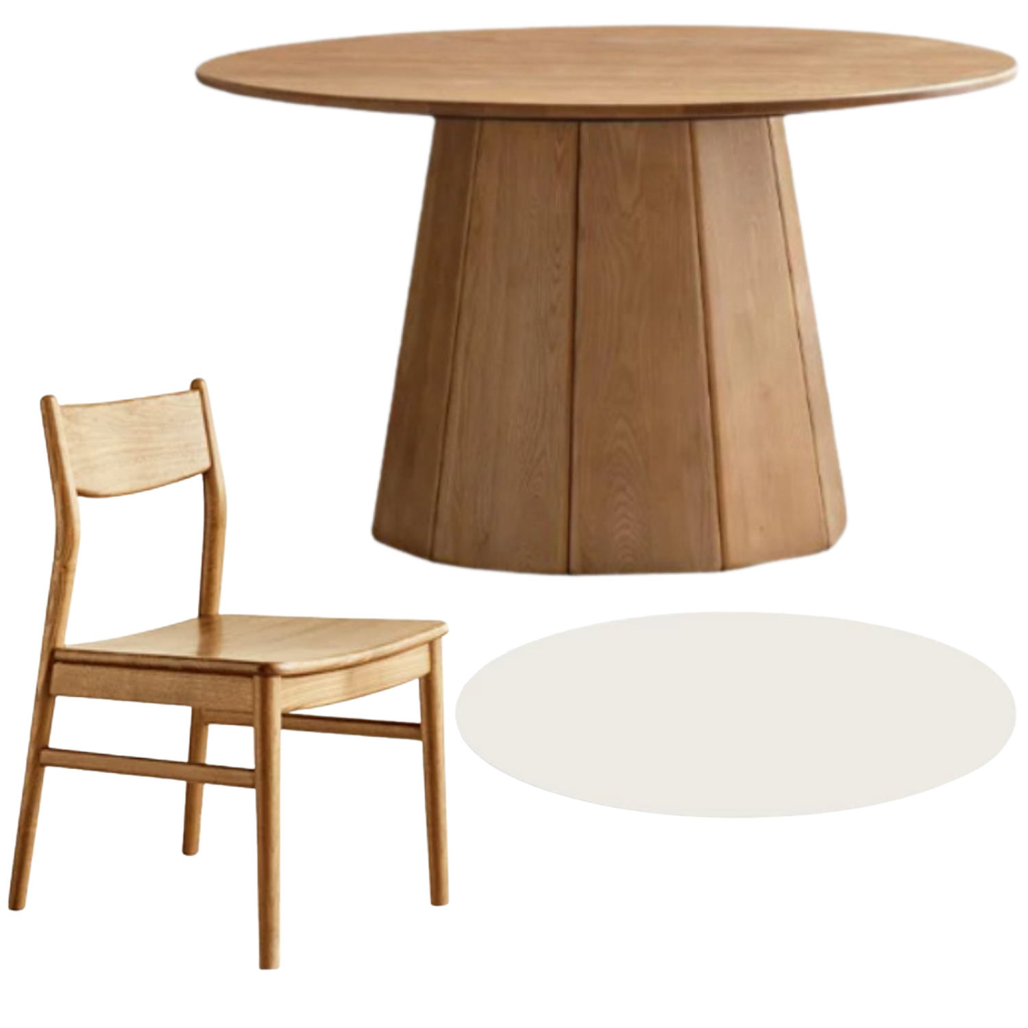 Ash Solid Wood Round Dining Table.