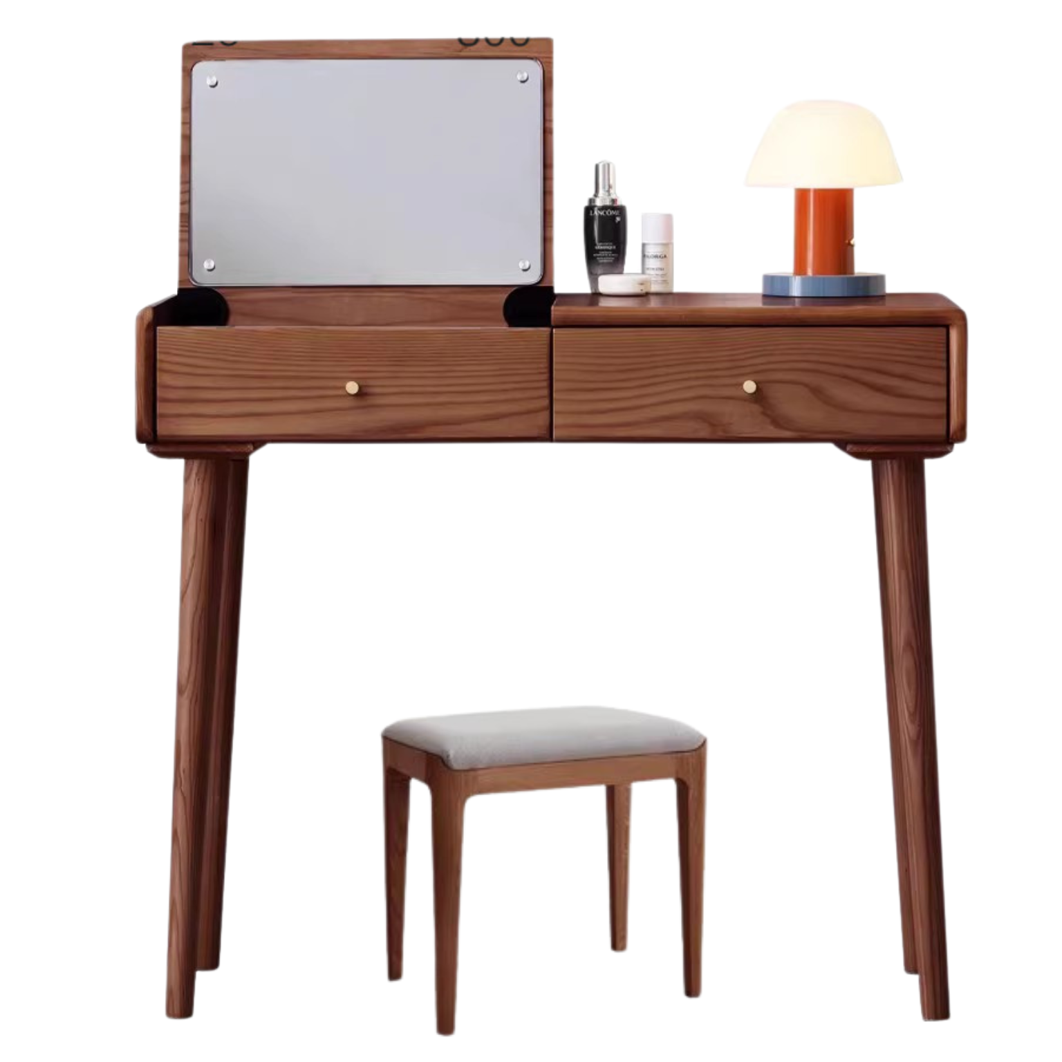 Ash Solid Wood walnut color Dressing Table: