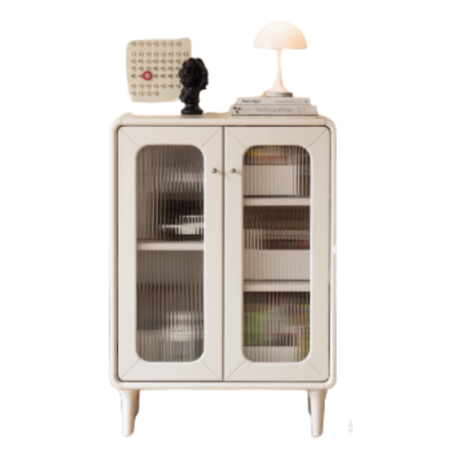 Poplar Solid Wood Side Cabinet Cream Style