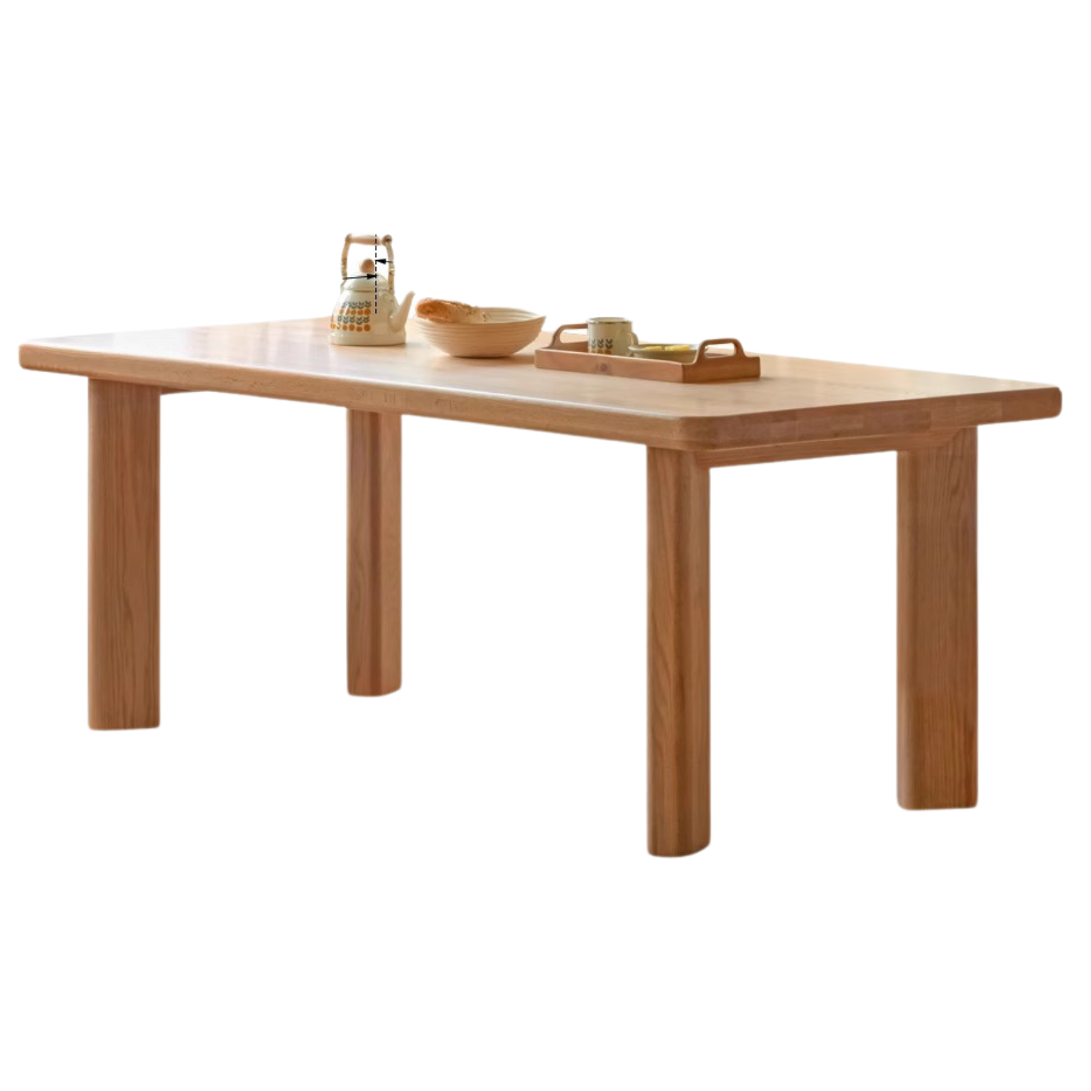 Oak solid wood large dining table table log style,