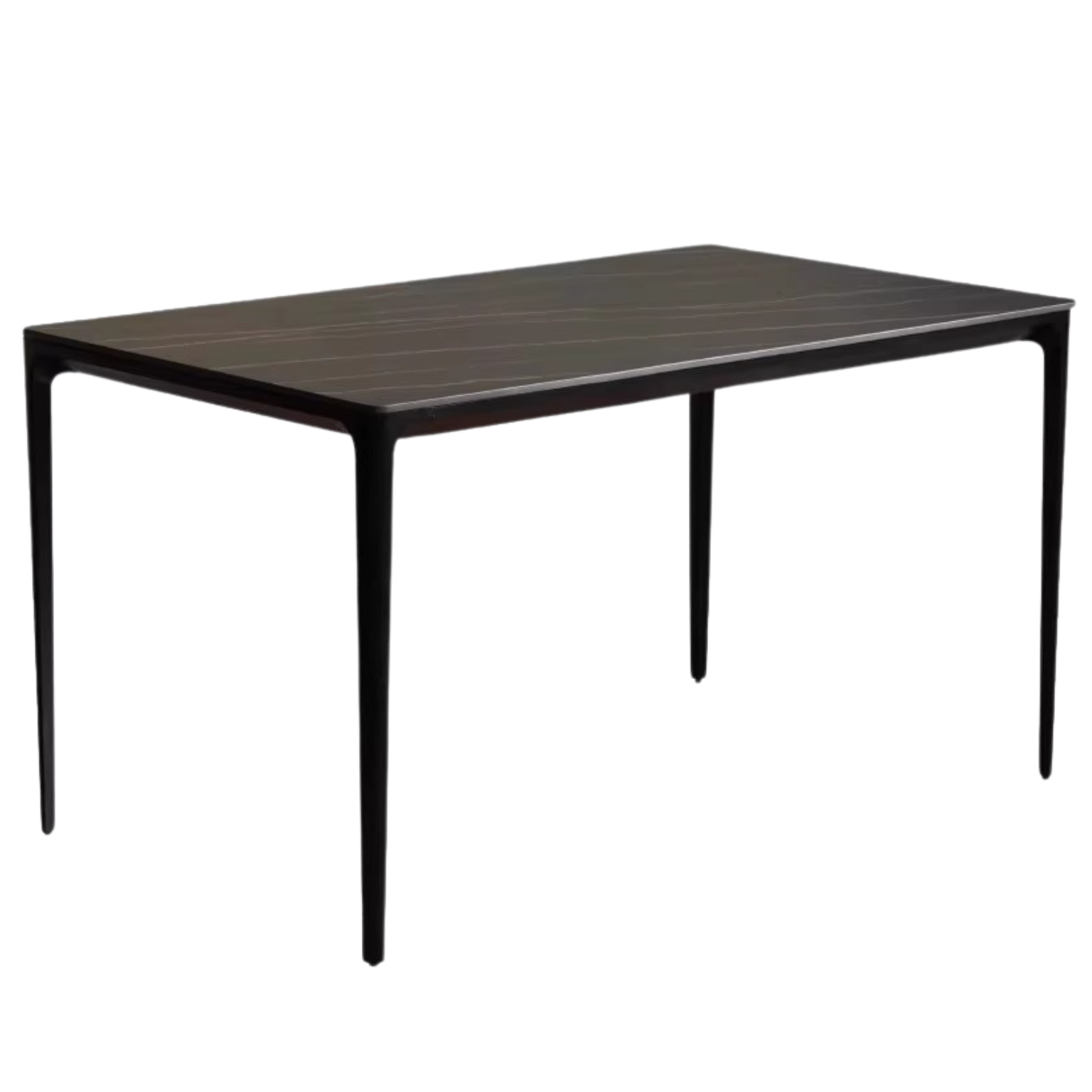 Rock slab+metal Italian light luxury black dining table