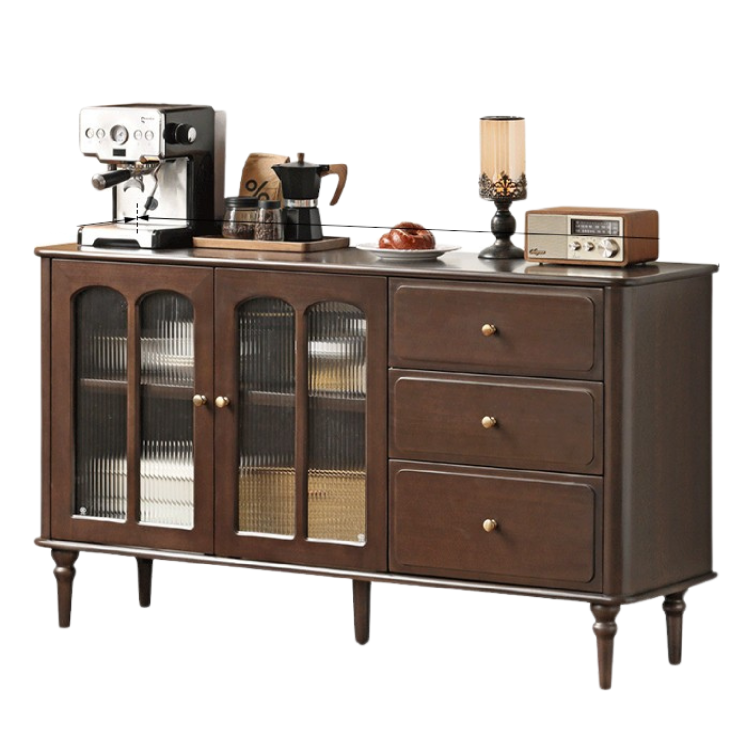 Poplar Solid Wood American Retro Dining Sideboard