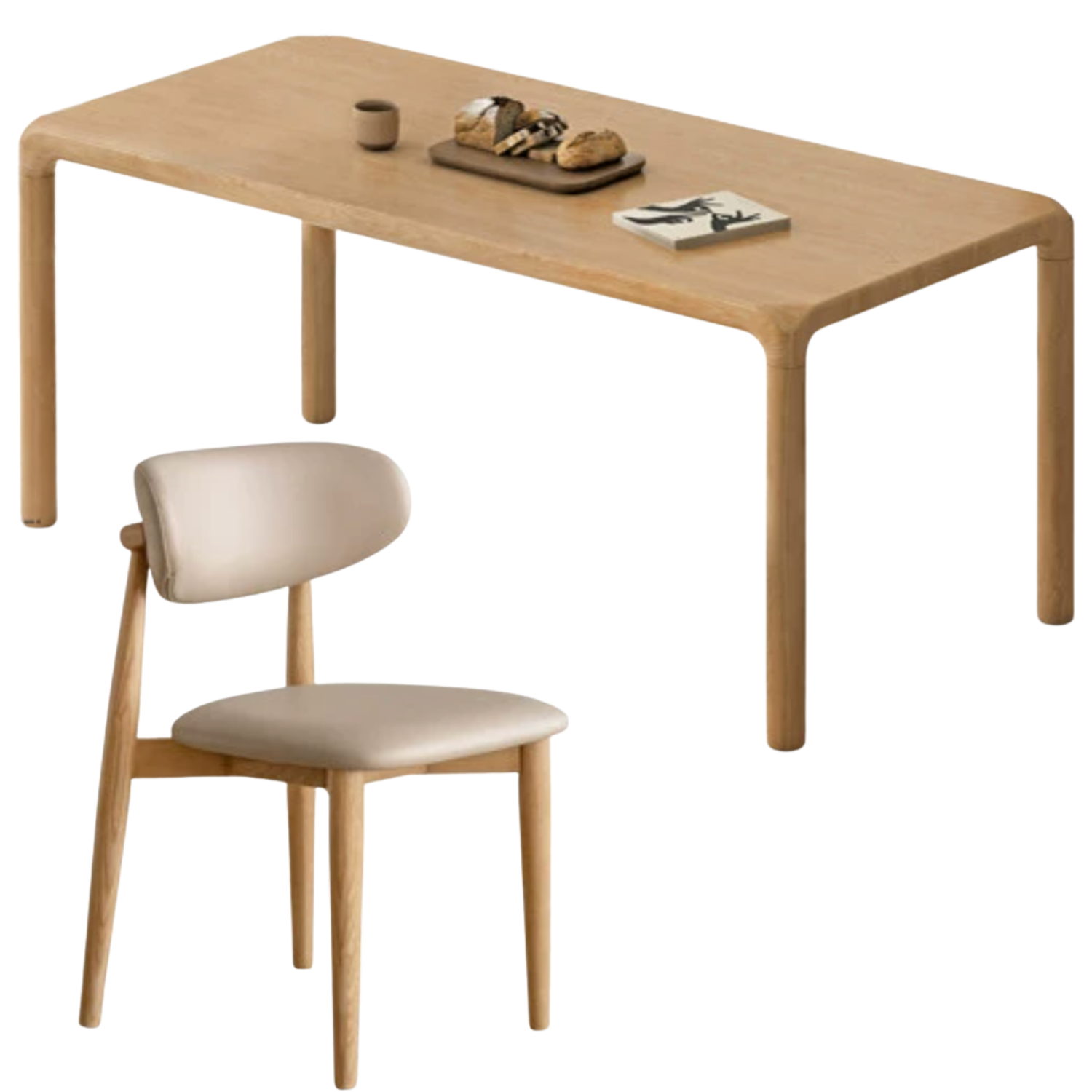 Ash Solid Wood Japanese Modern Dining Table