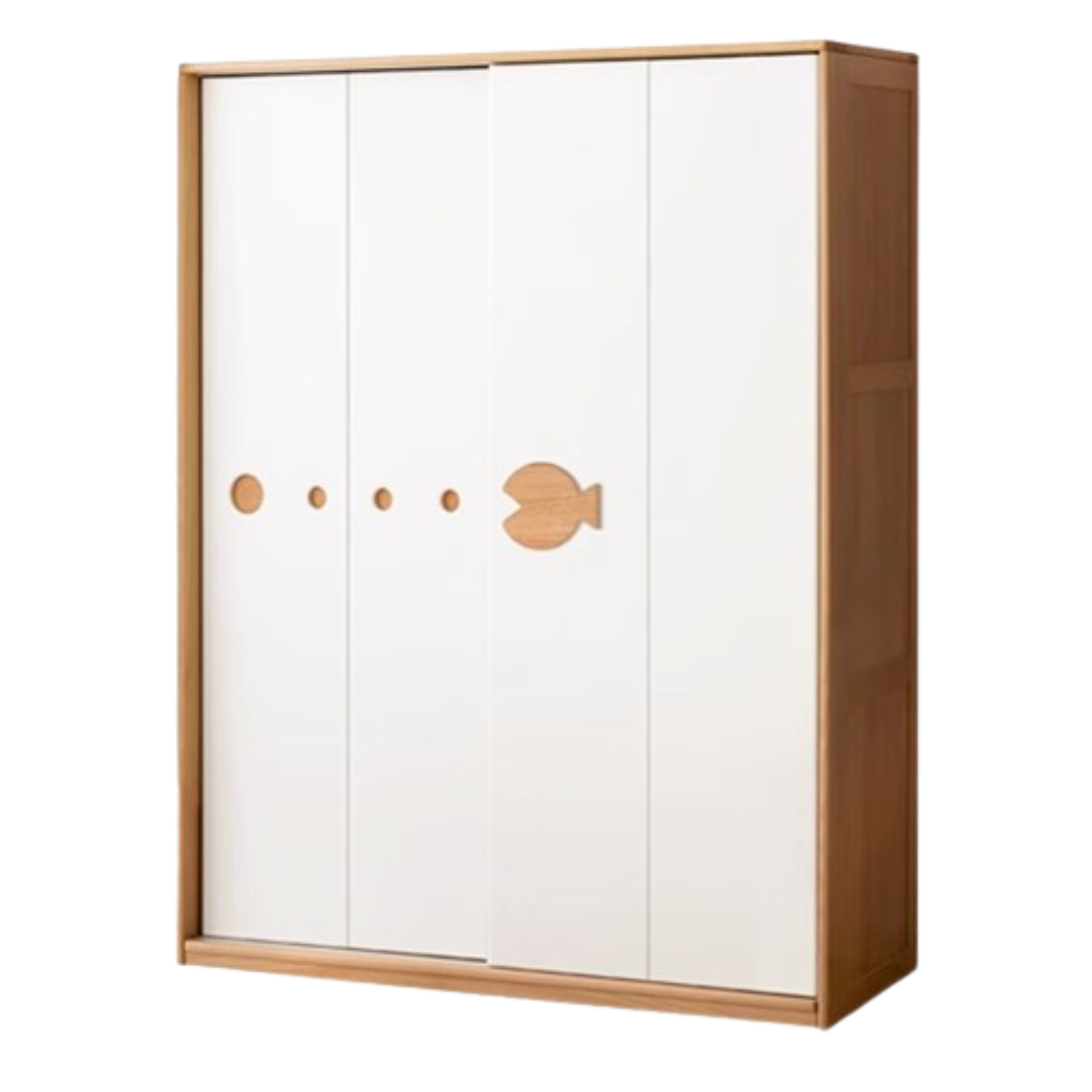 Beech solid wood Kids wardrobe sliding door: