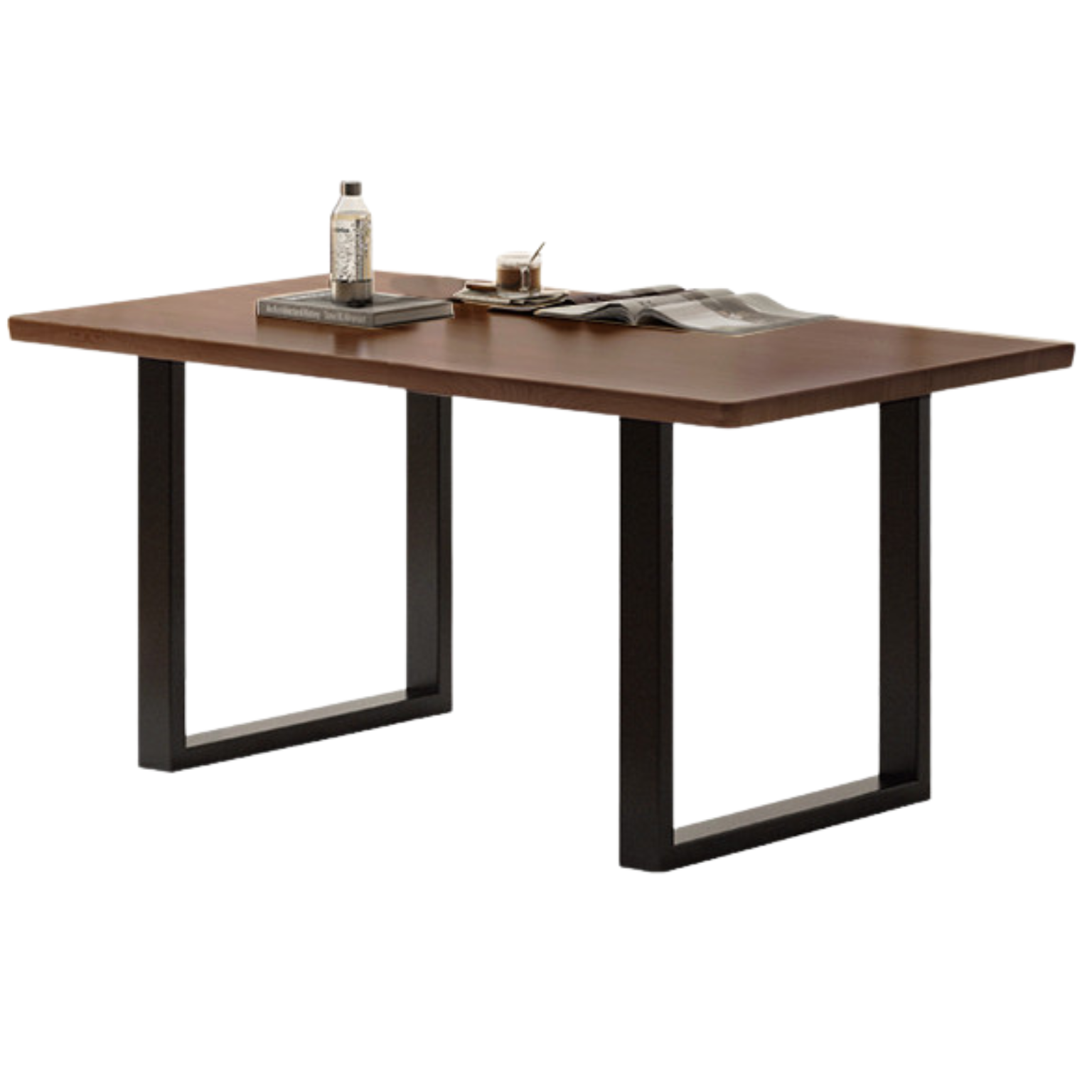 Oak Solid wood iron dining table American industrial style ,