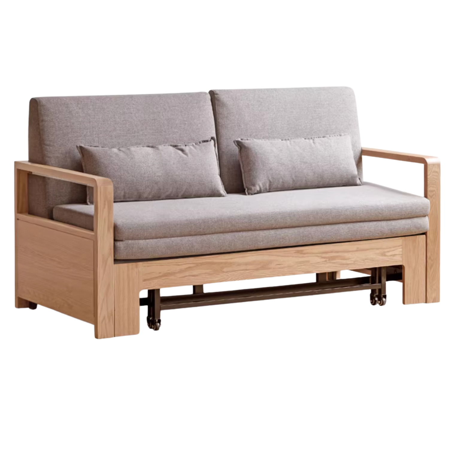 Oak, Ash Solid Wood Sofa Bed Modern Multifunctional.