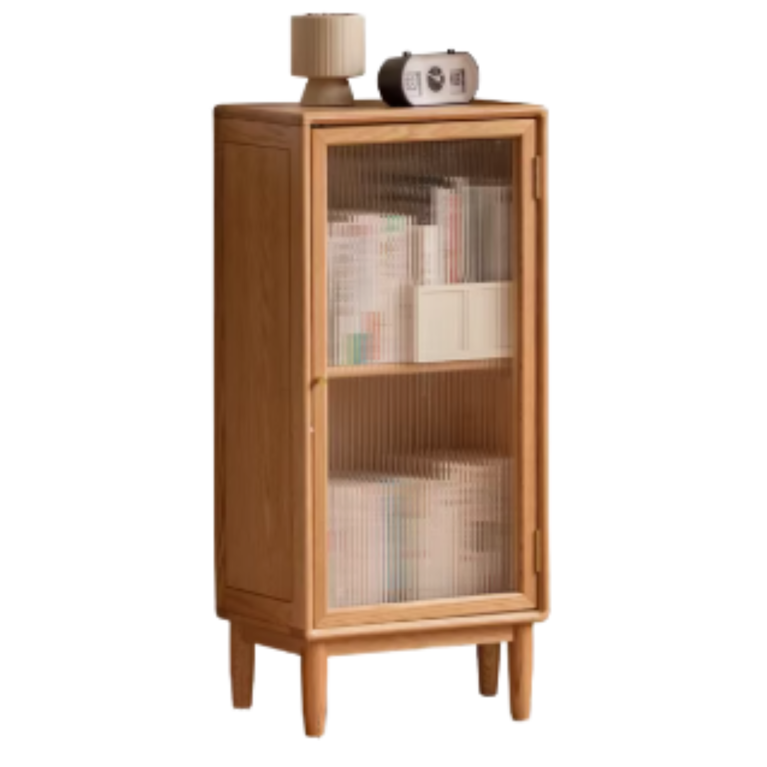 Oak Solid Wood Side Cabinet, Small Bookcase