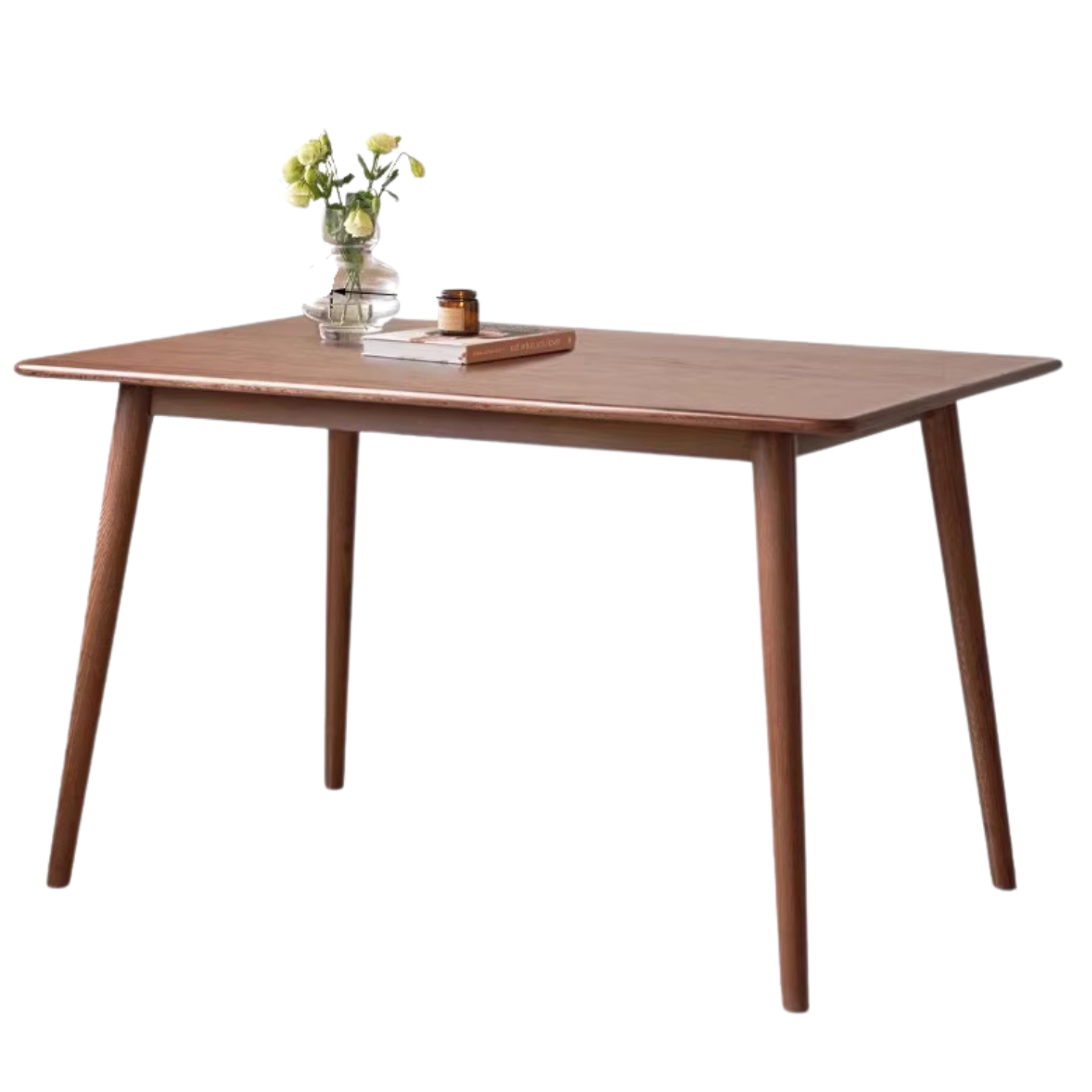 Black Walnut, Oak Solid Wood Walnut Color Dining Table