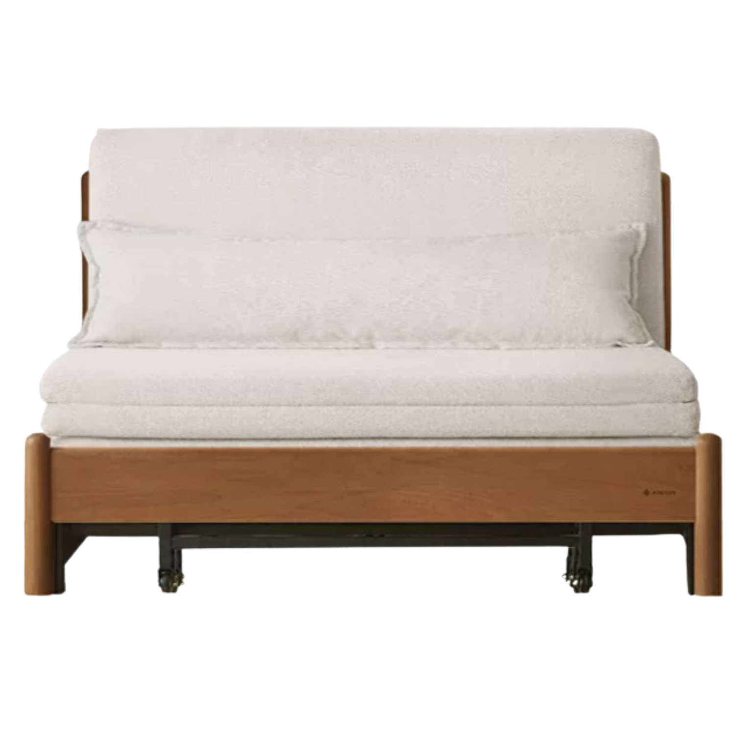 Beech Solid Wood Minimalist Pull-Out Sofa Bed