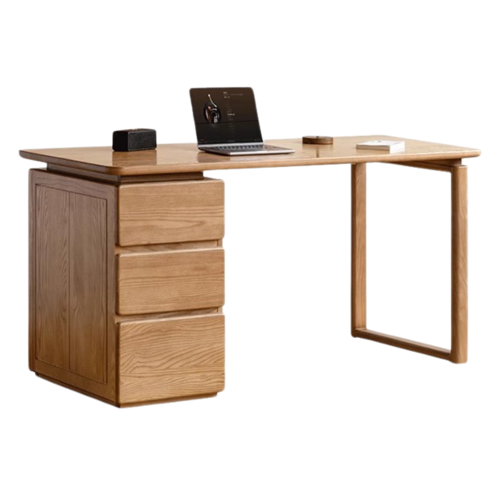 Ash Solid Wood Modern Study Table With Drawer