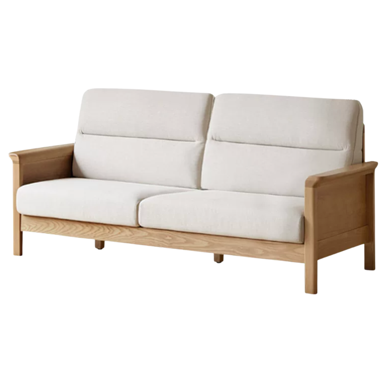 Ash Solid Wood Modern High Back Sofa
