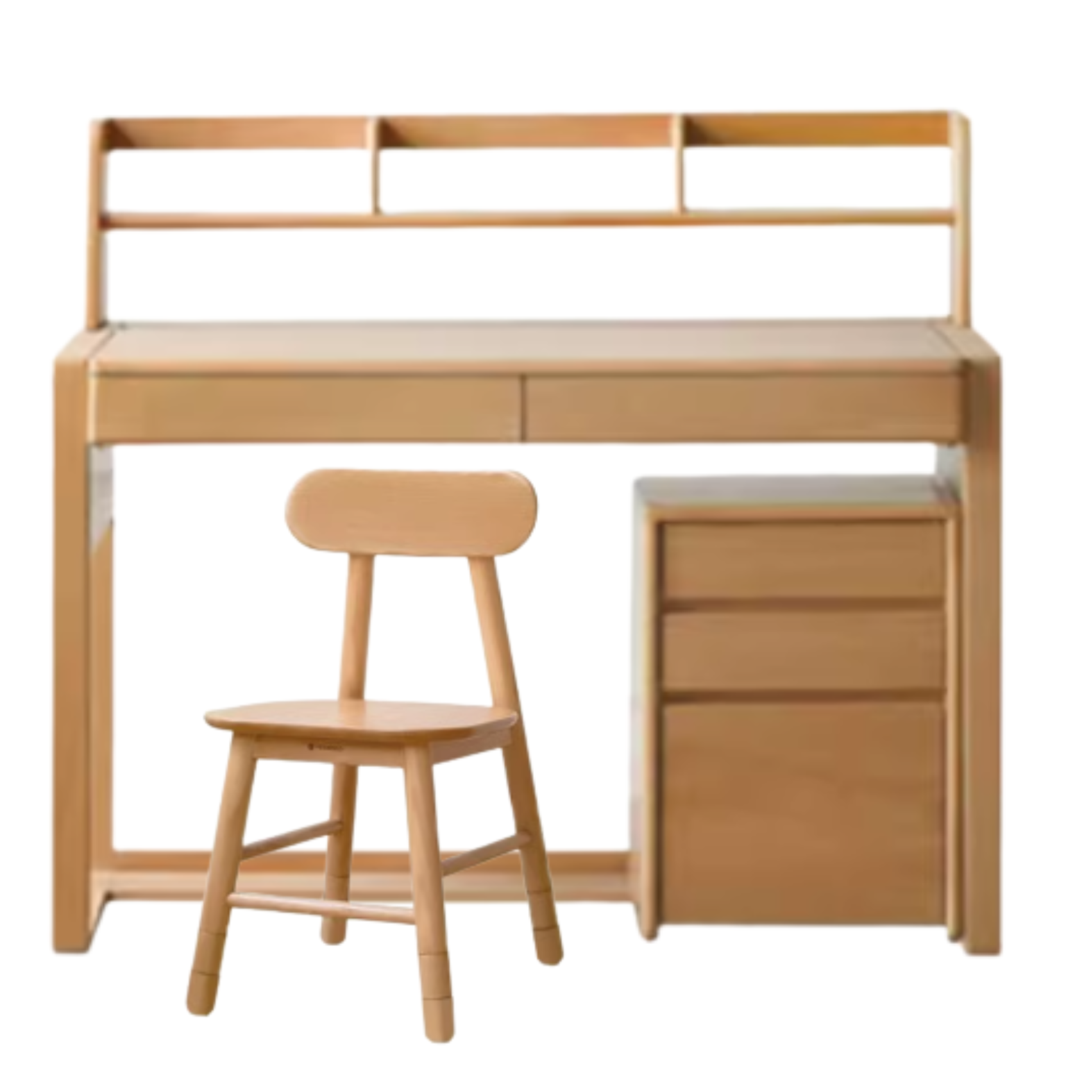 Oak children's modern study table can be raised and lowered