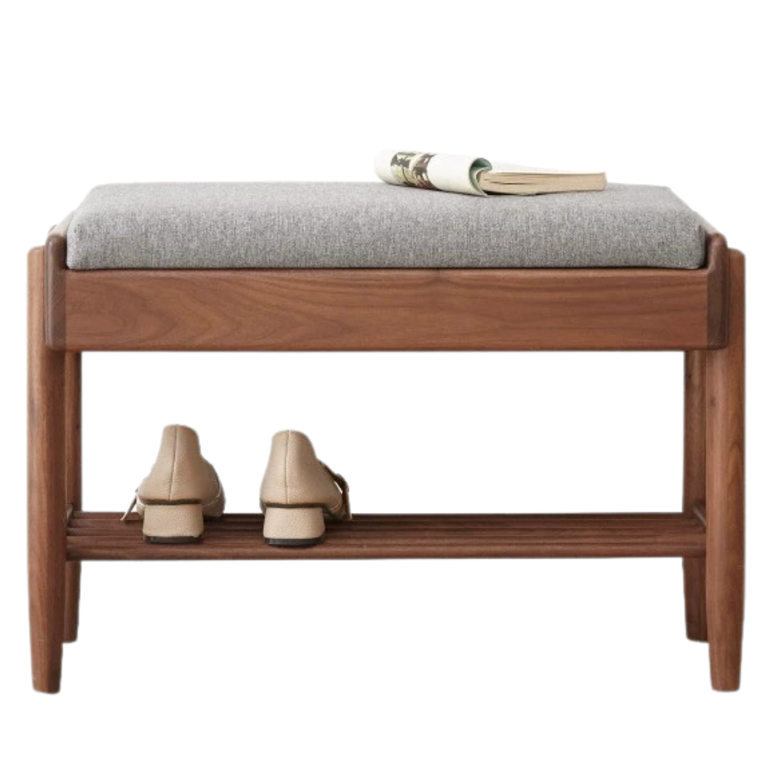 Black walnut solid wood Flip storage Shoe Storage Bench