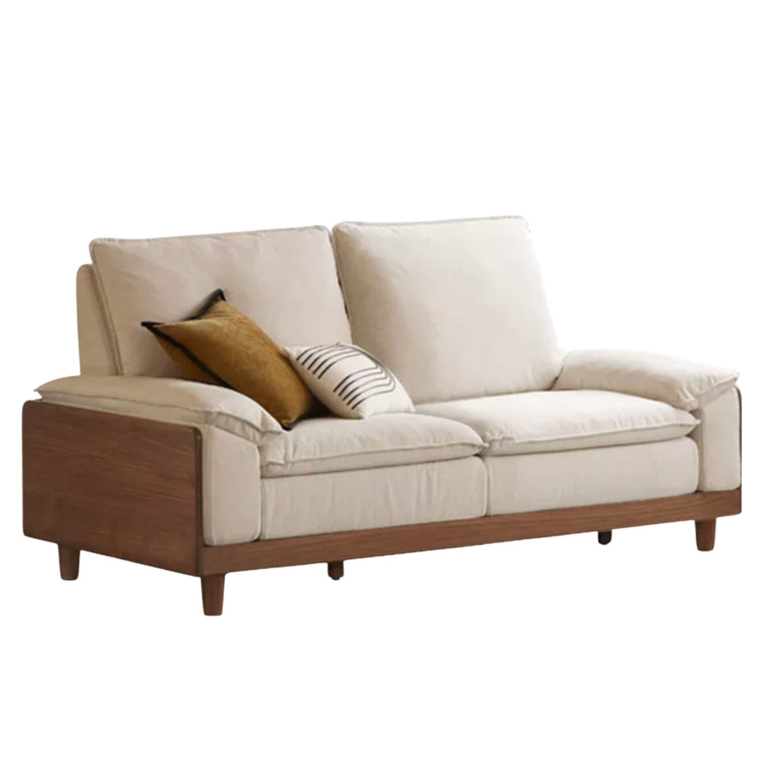 Black Walnut, Ash Solid Wood High Back Sofa