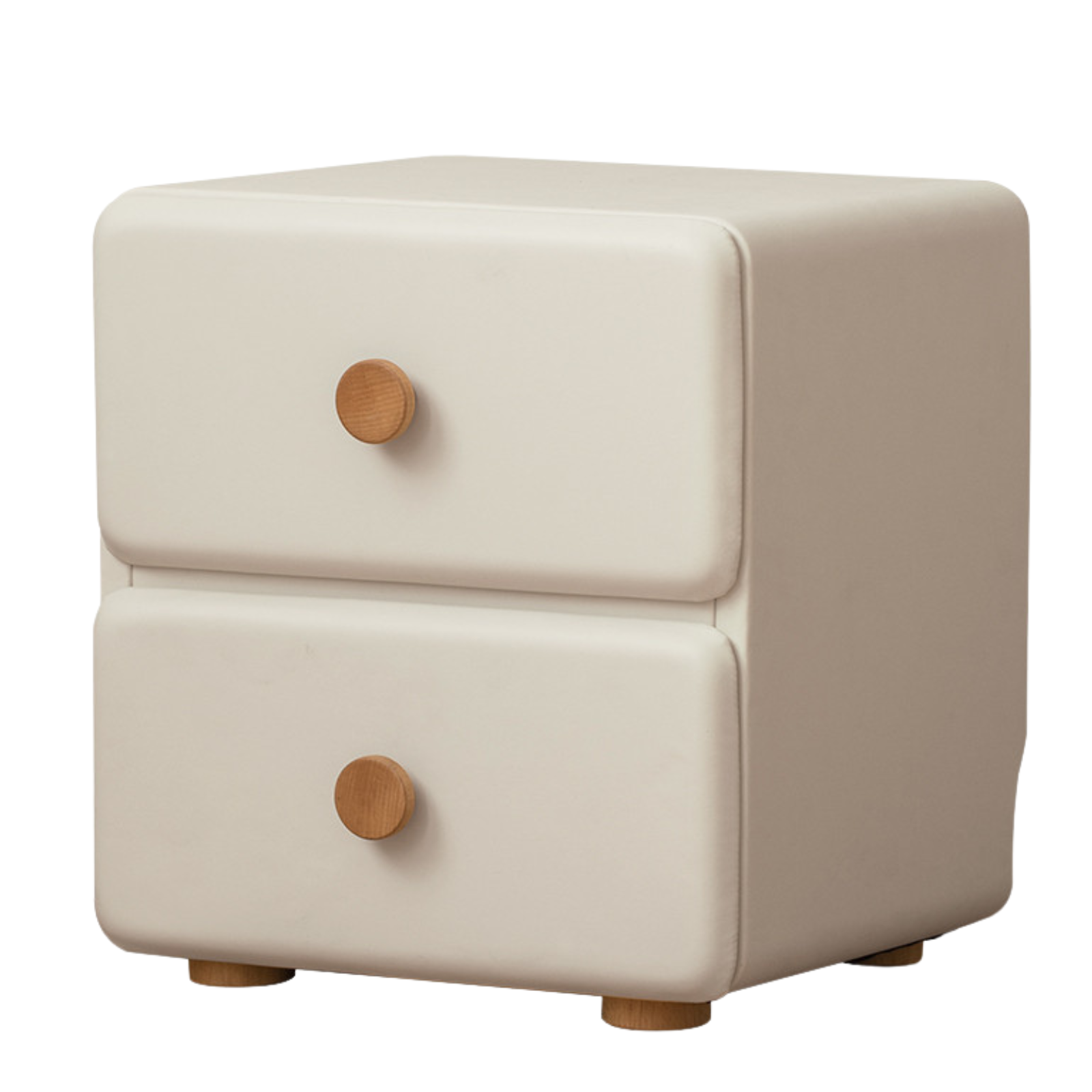 Organic Leather Cream Style Kids Nightstand