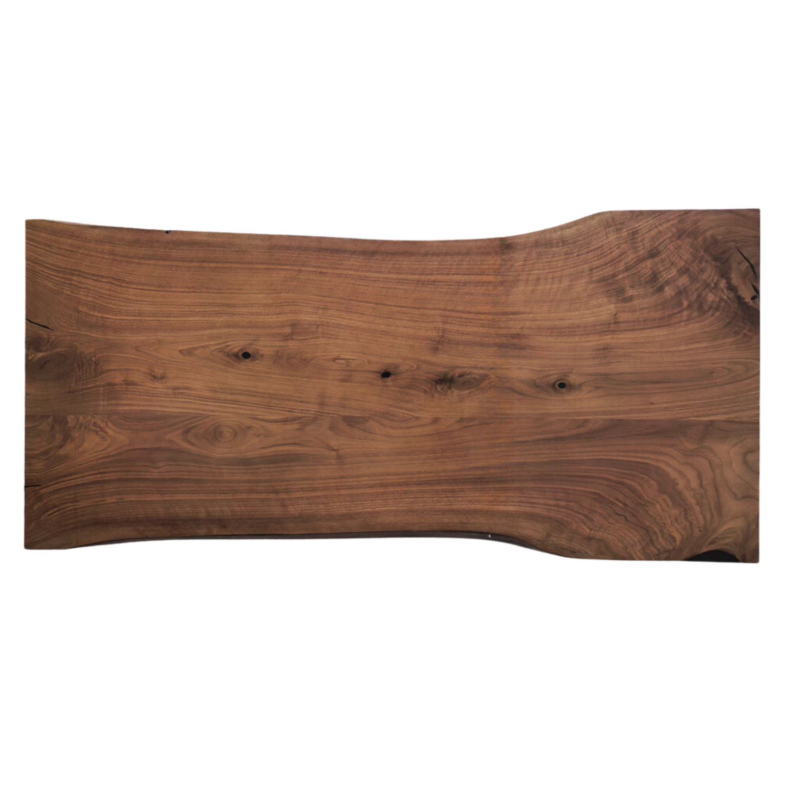 Black walnut solid wood natural edge large board dining table,