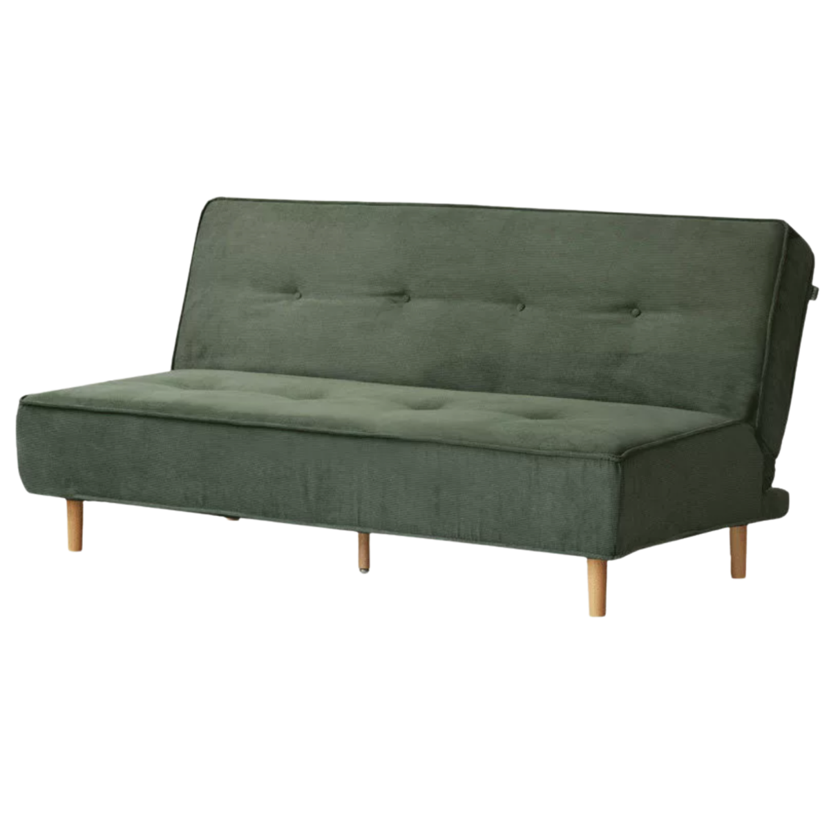 Armless Corduroy Futon Sofa Bed with Adjustable Backrest