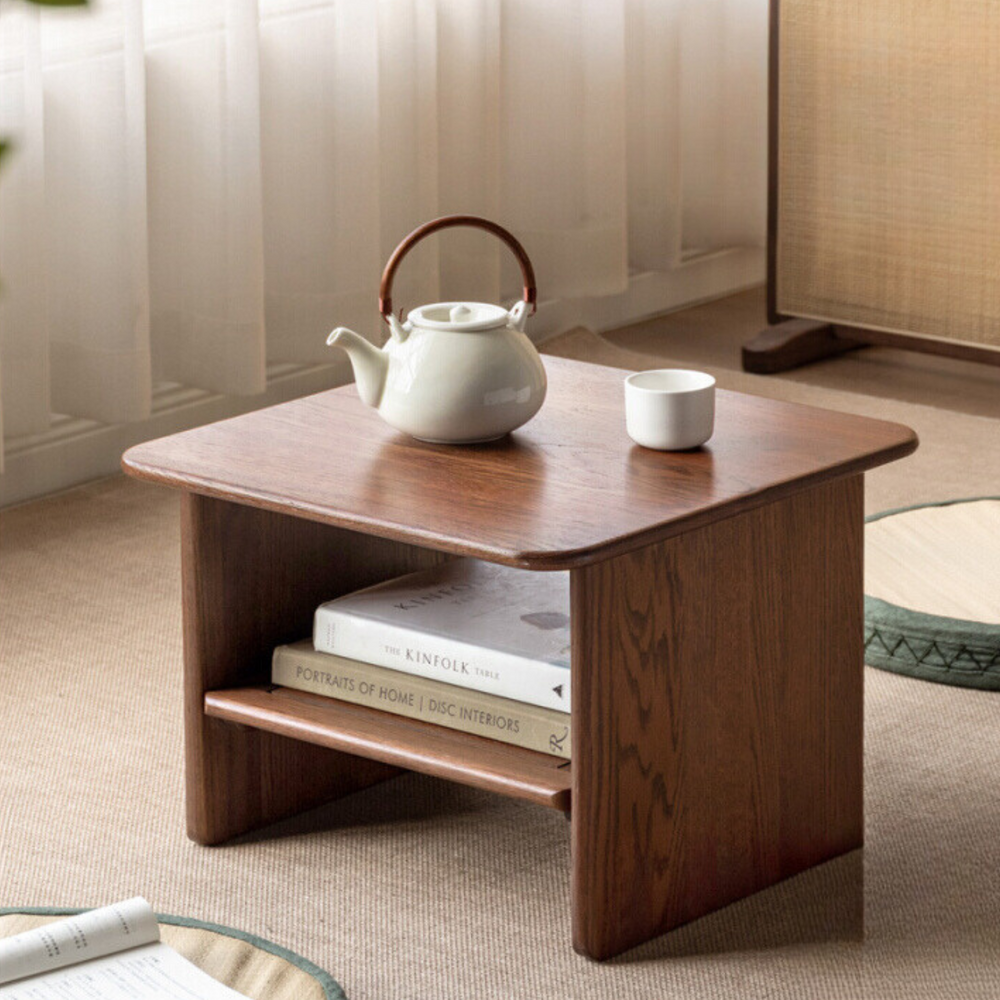 Solid Wood Small Square Table Living Room Tea Table Small Tea Table Oak ...