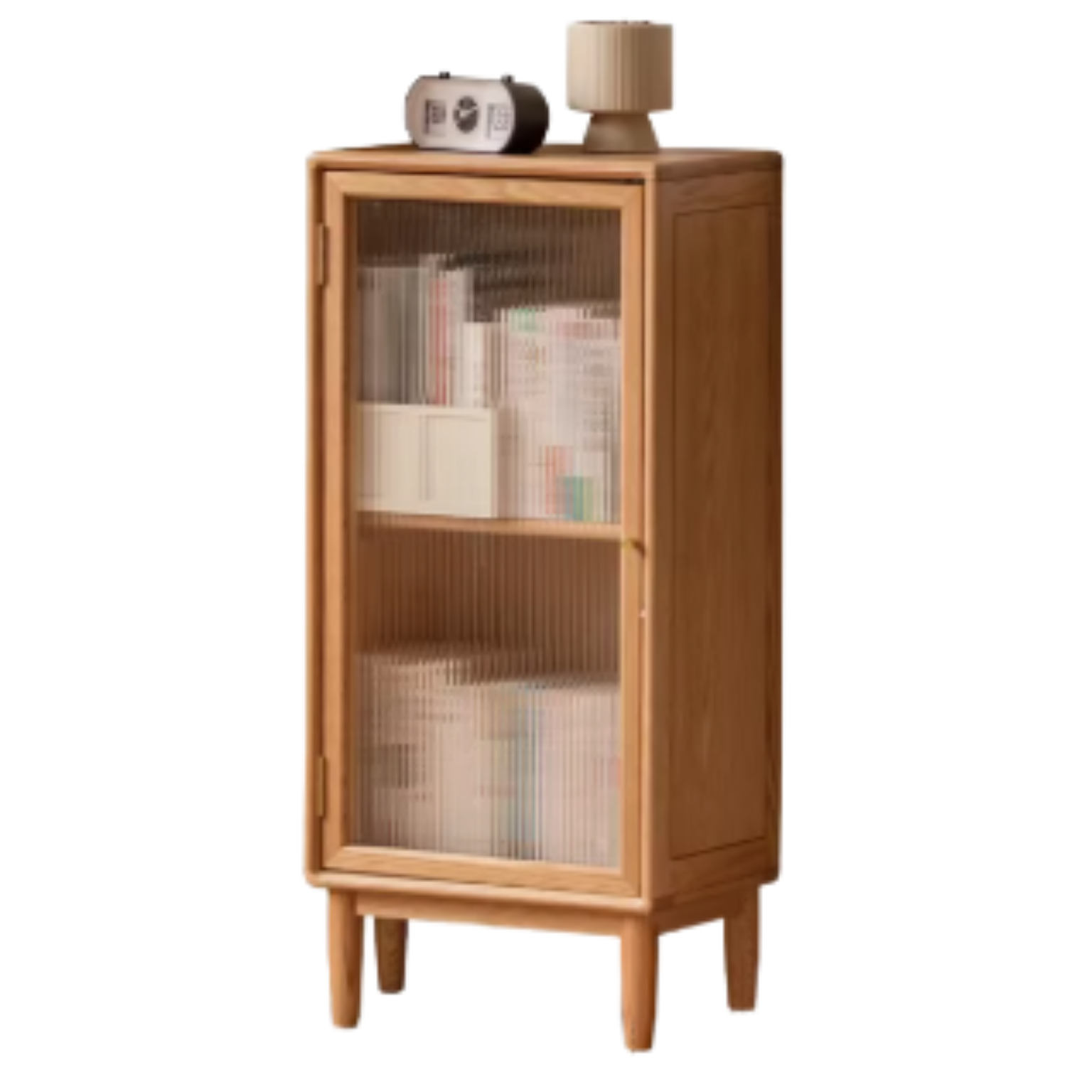 Oak Solid Wood Side Cabinet, Small Bookcase