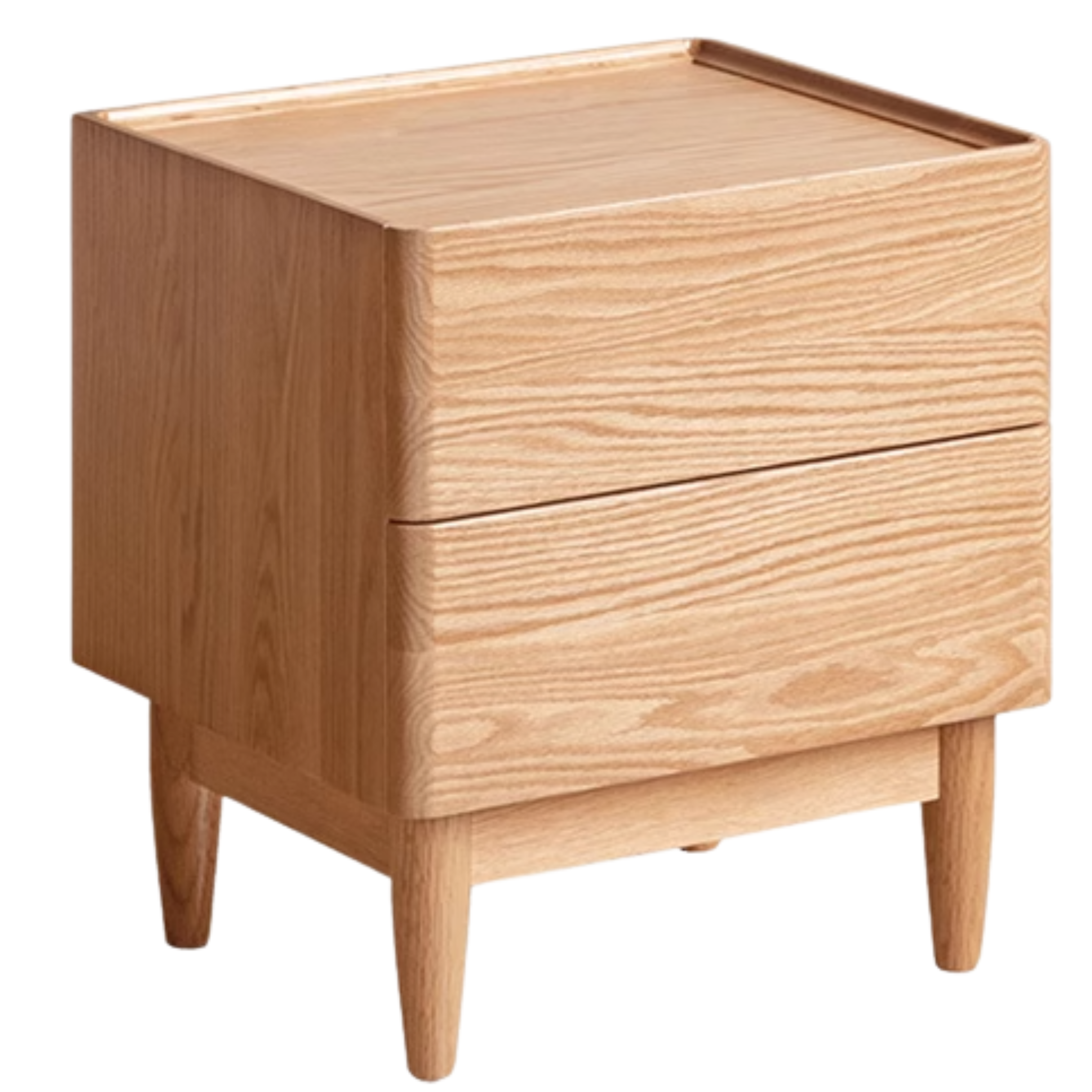 Oak, Ash Solid Wood White Wax Small Nightstand