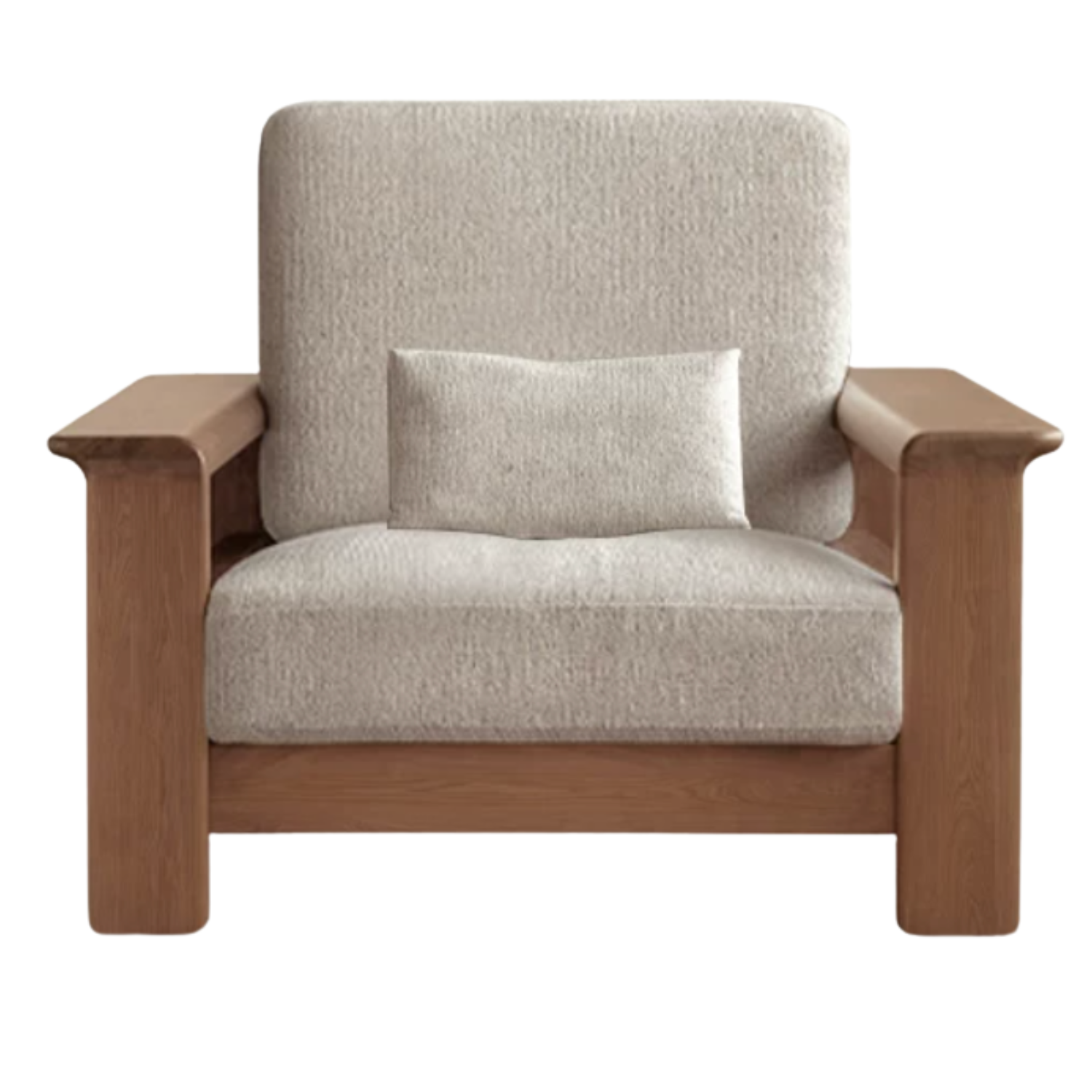 Black Walnut Solid Wood, Ash, Sandalwood, Genuine Leather, fabrics Designer Sofa with Deep, Structured Silhouette