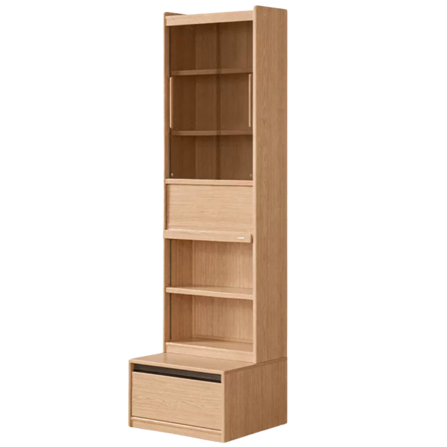 Oak, Ash Solid Wood Bookshelf with Integrated Booth Seating