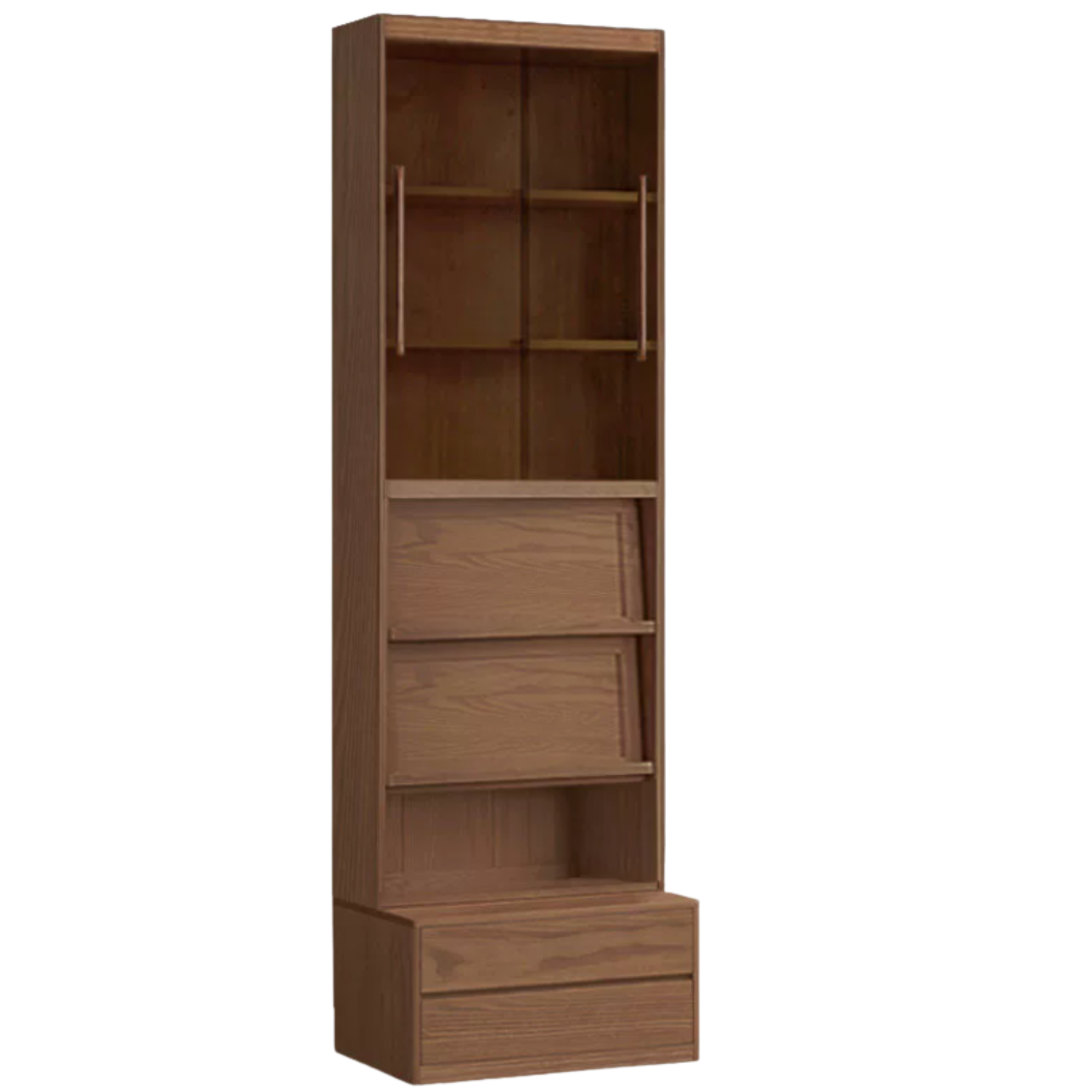 Sandalwood, Oak, Golden Pearwood, Ash Solid Wood Combination Bookcase