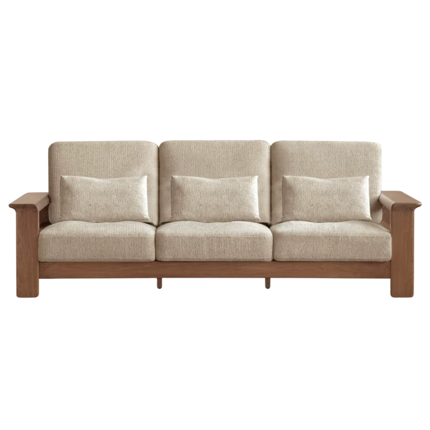 Black Walnut Solid Wood, Ash, Sandalwood, Genuine Leather, fabrics Designer Sofa with Deep, Structured Silhouette